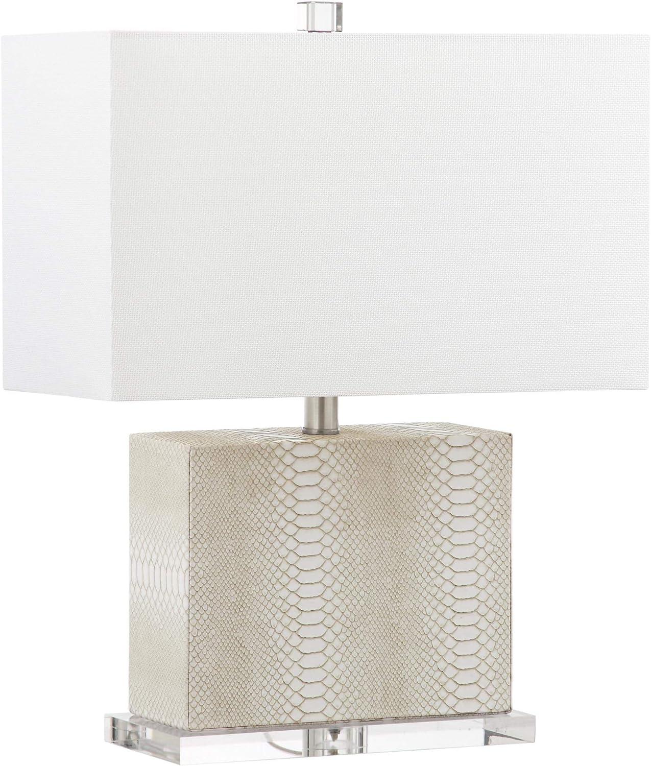 Delia Cream Faux Snakeskin 21-inch Traditional Table Lamp