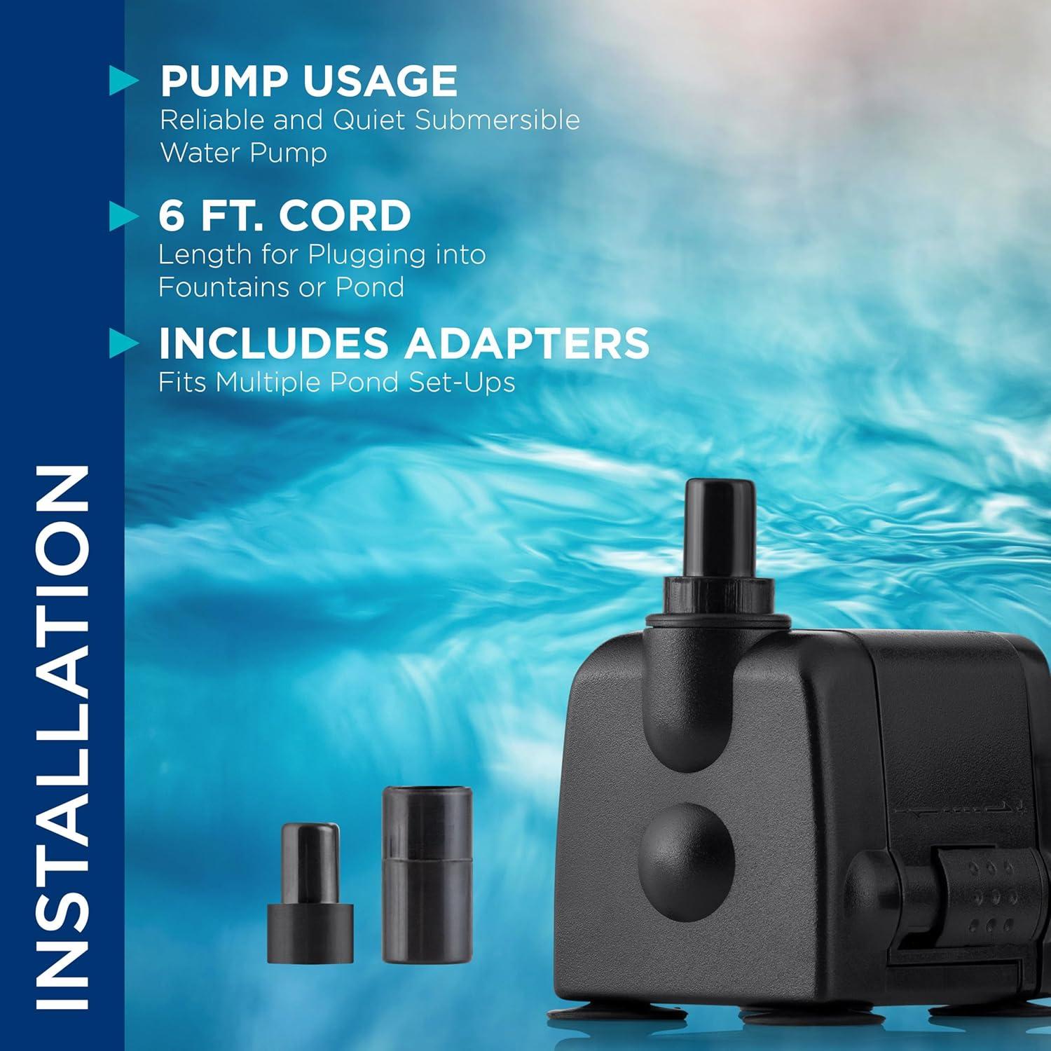 Black Electric Submersible Water Pump for Fountains