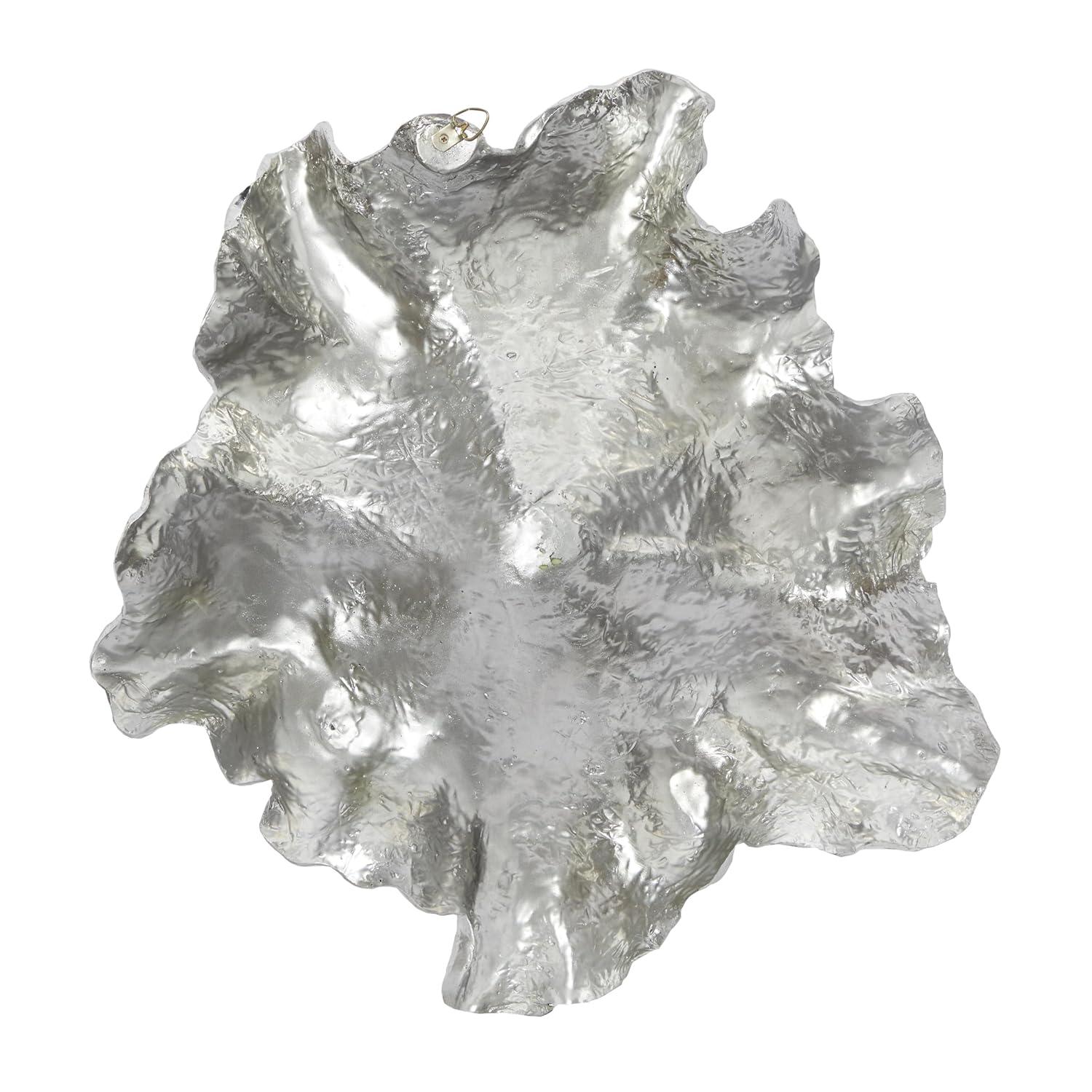 DecMode Silver Polystone 3D Floral Wall Decor (3 Count)