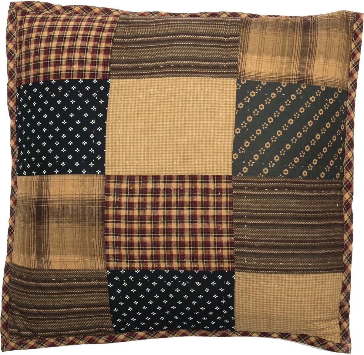 VHC Brands Patriotic Patch Patchwork Cotton Reversible Throw Pillow