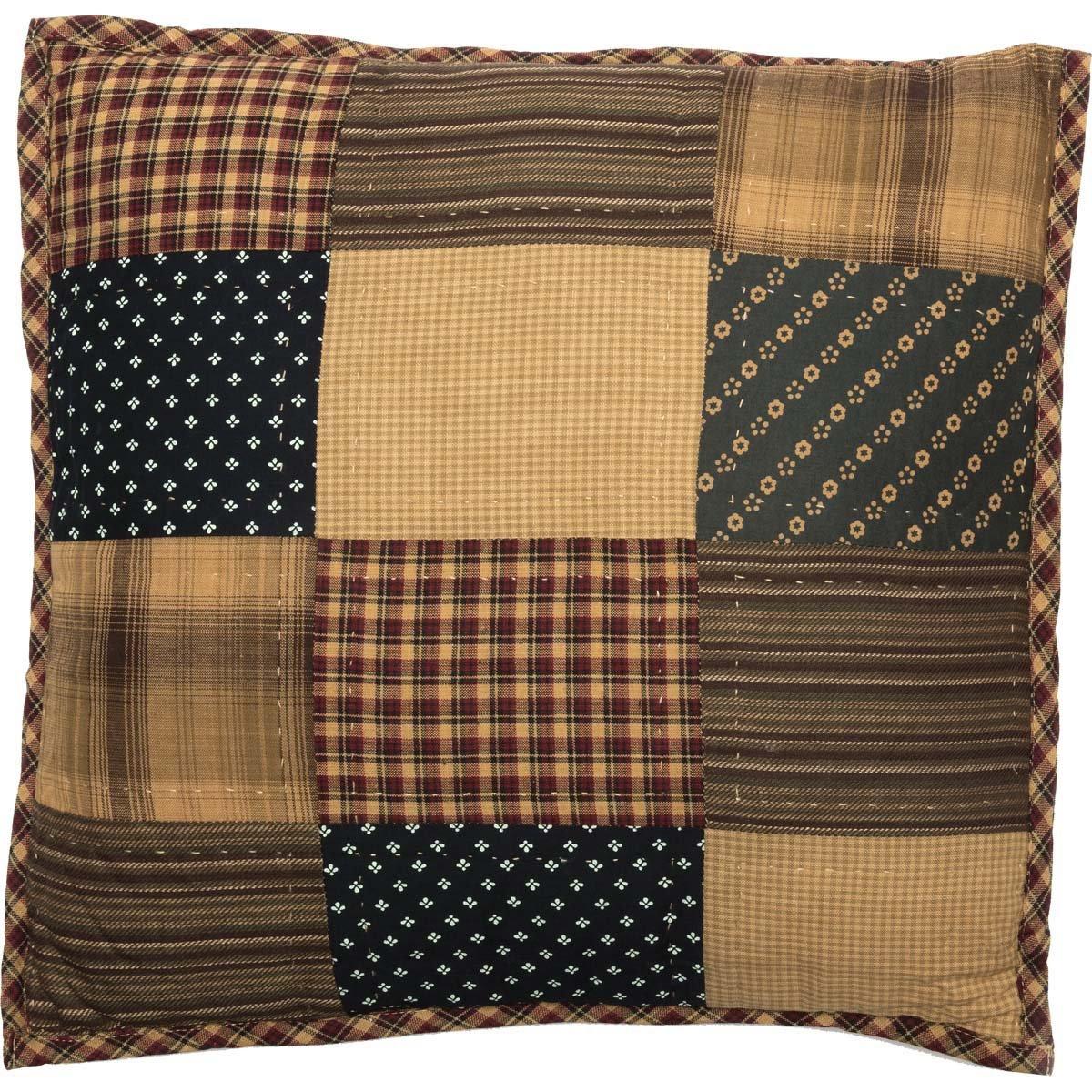 VHC Brands Patriotic Patch Patchwork Cotton Reversible Throw Pillow