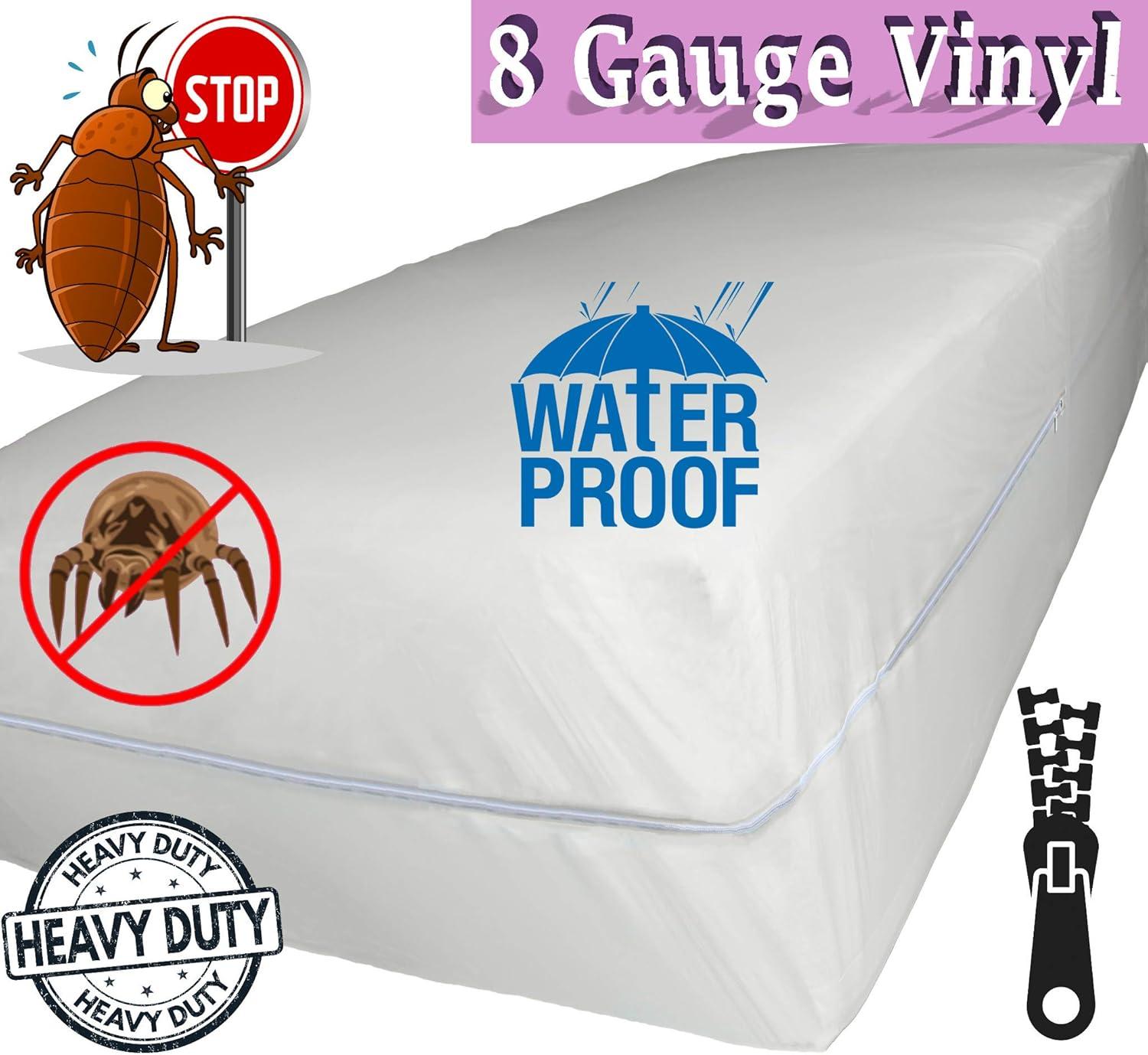 Venice® Superior Heavy Vinyl Zippered Mattress Cover 100% Water & Bed-Bug Proof Queen