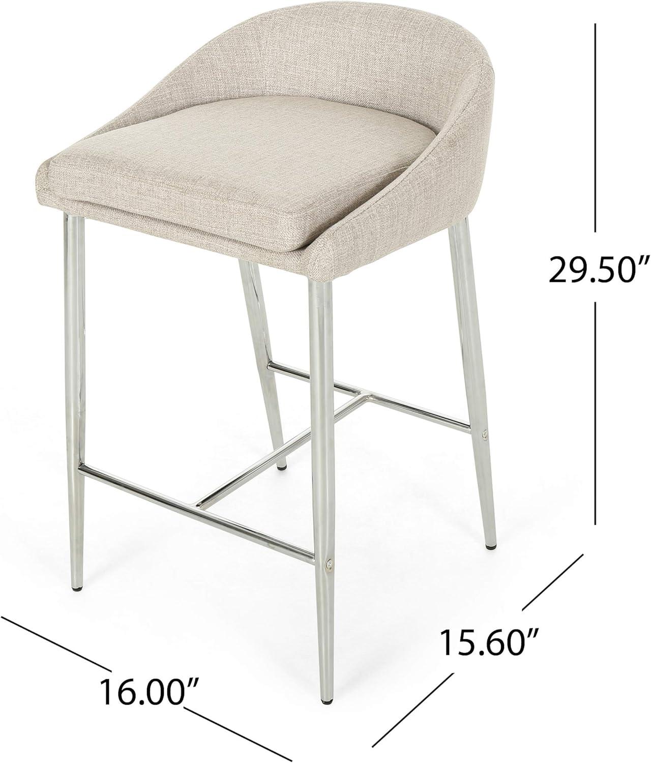 Ivy Bronx Modern&Simple Design Counter Stools Set of 2 – Upholstered Seats, Chrome-Finished Base for Kitchen Island or Breakfast Nook | Wayfair