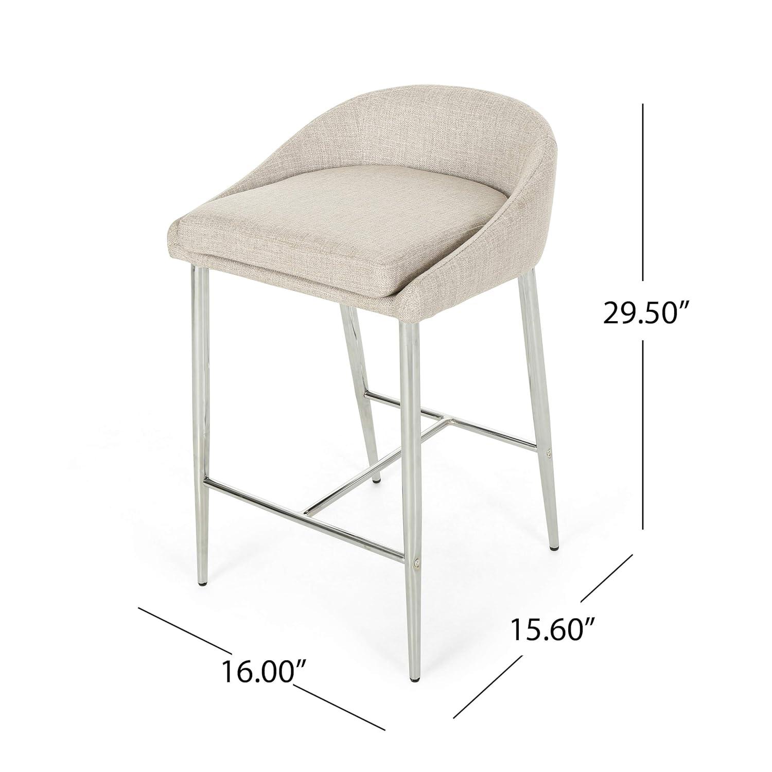 Ivy Bronx Modern&Simple Design Counter Stools Set of 2 – Upholstered Seats, Chrome-Finished Base for Kitchen Island or Breakfast Nook | Wayfair