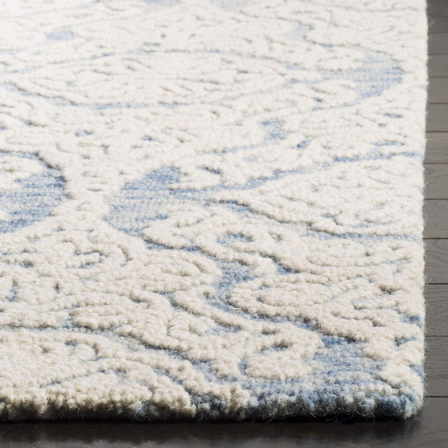 Blossom BLM112 Hand Tufted Indoor Runner Rug - Blue/Ivory - 2'3"x12' - Safavieh