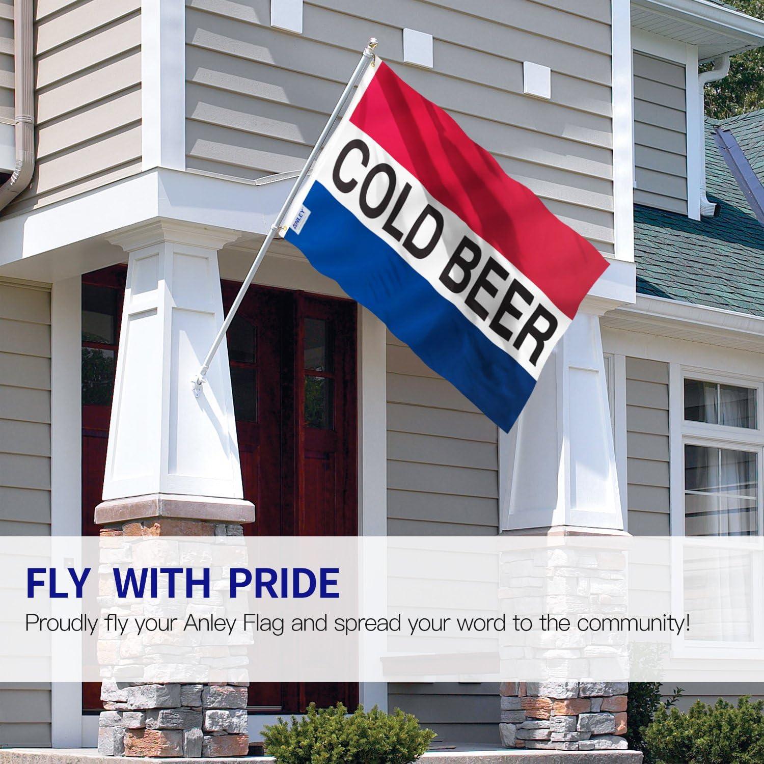 ANLEY Cold Beer Flag Polyester 36 x 60 in. House Flag