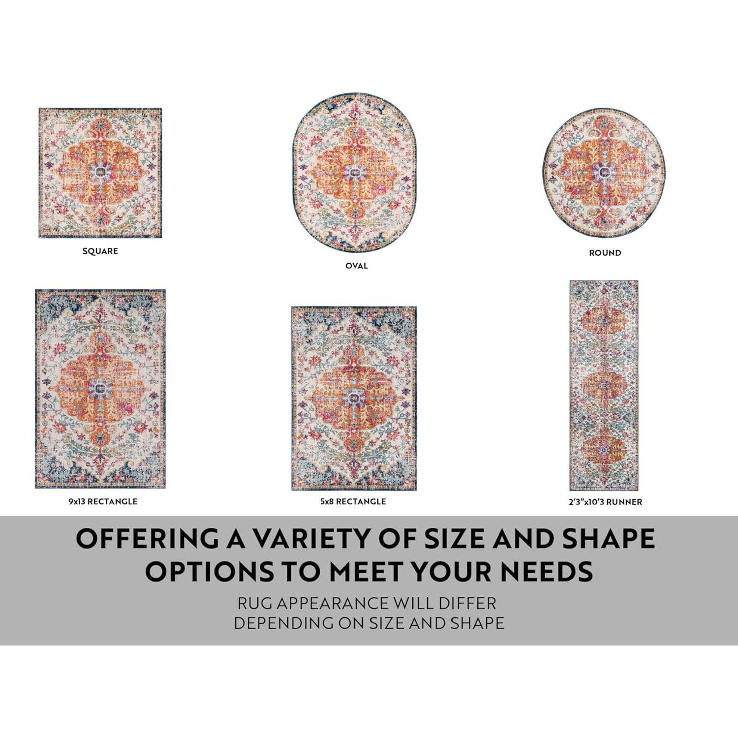 Livabliss 5'3"x7'3" Abby Traditional Rugs Aqua: Medium Pile, Stain & Fade-Resistant, Indoor Use