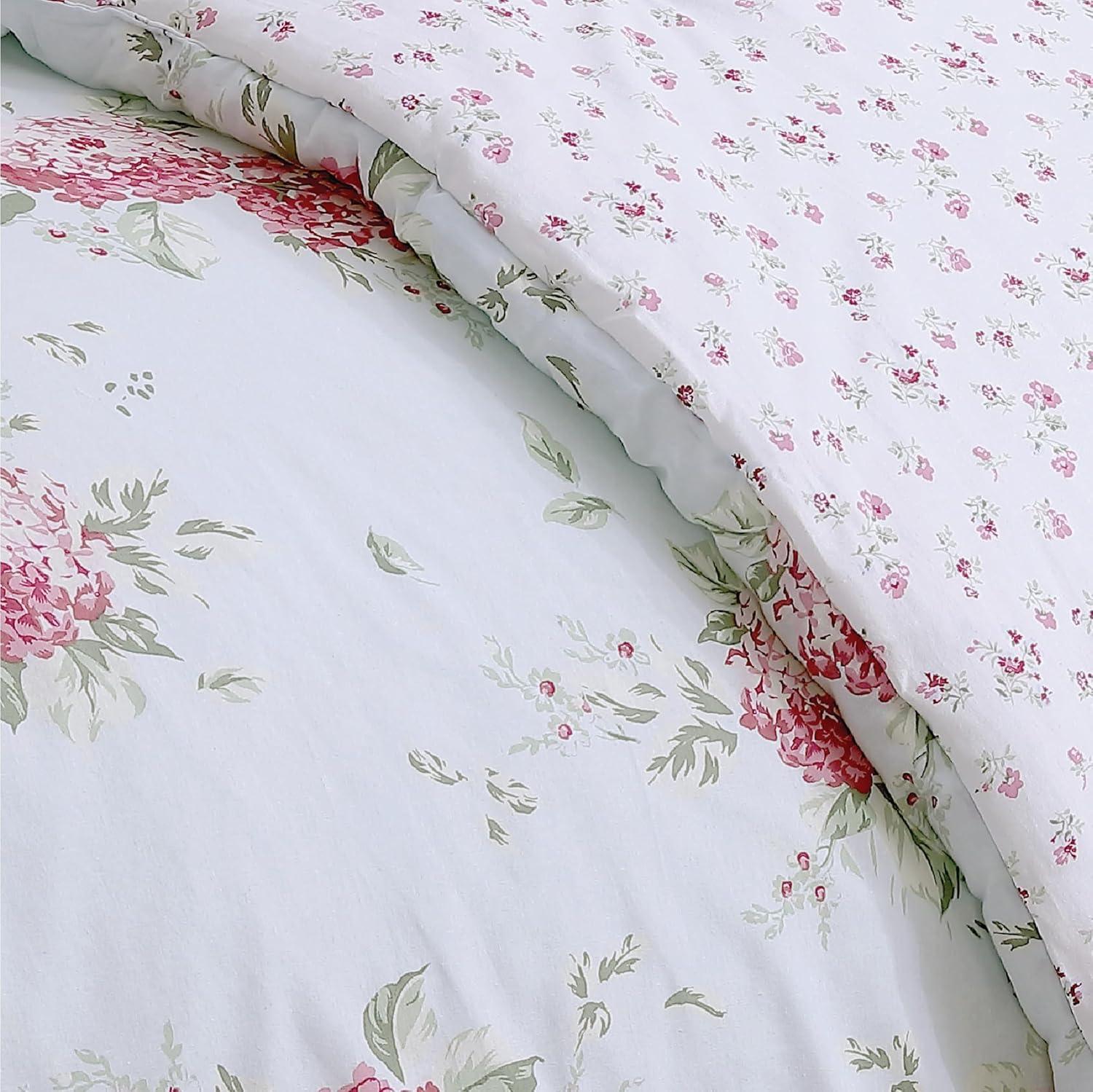 Chloe Blue Twin Reversible Cotton Floral Comforter Set