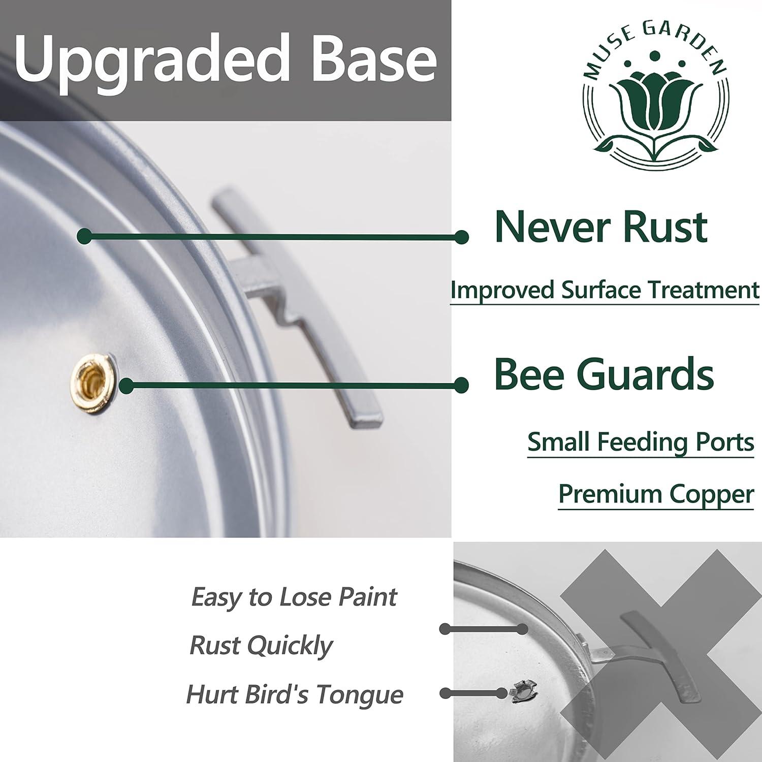 Muse Garden Hummingbird Feeders Blown Glass Hummingbird Feeder, Garden Backyard Decor, 32OZ, Mexican Stripes