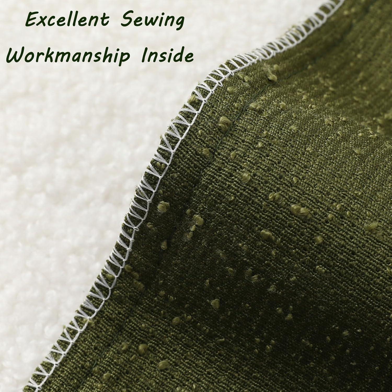 Moss Green Chenille 18x18 Inch Decorative Pillow Covers