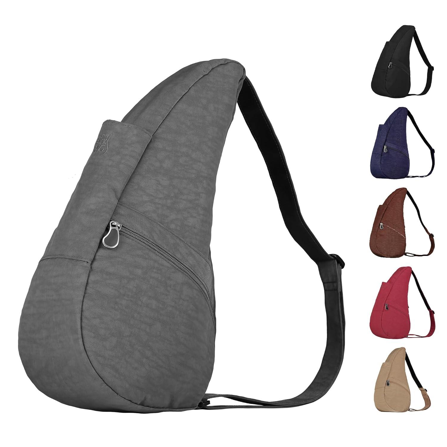 AmeriBag 17" Nylon Crossbody Sling Healthy Back Bag (Stormy Grey)