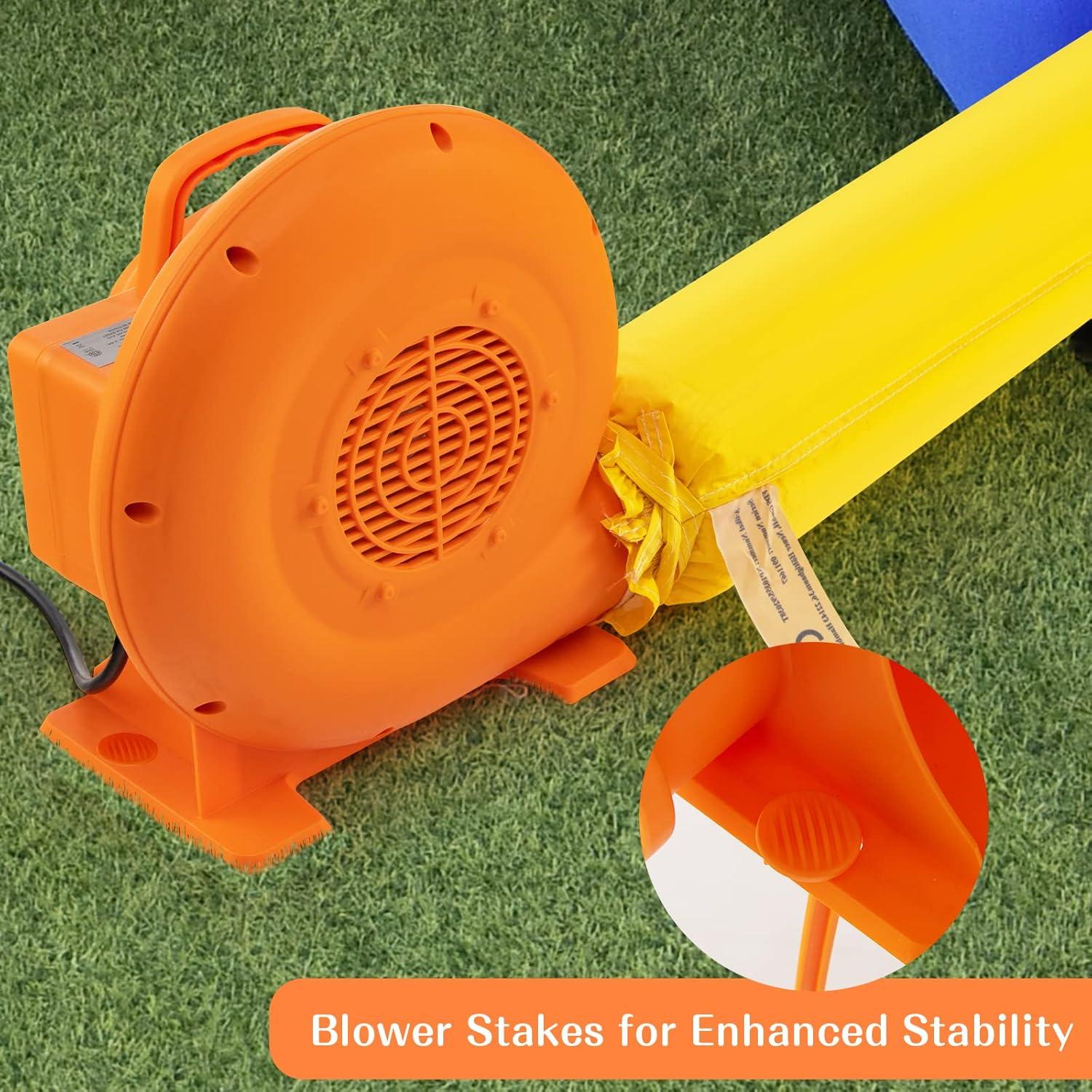Costzon Air Blower, 380W 0.5HP Bounce House Blower with 25 FT SJTW Wire & Stakes, IPX4 Air Blower for Inflatables, ETL, GFCI Plug, Perfect for Inflatable Bouncer Blower, Jumper, Bouncy Castle Orange