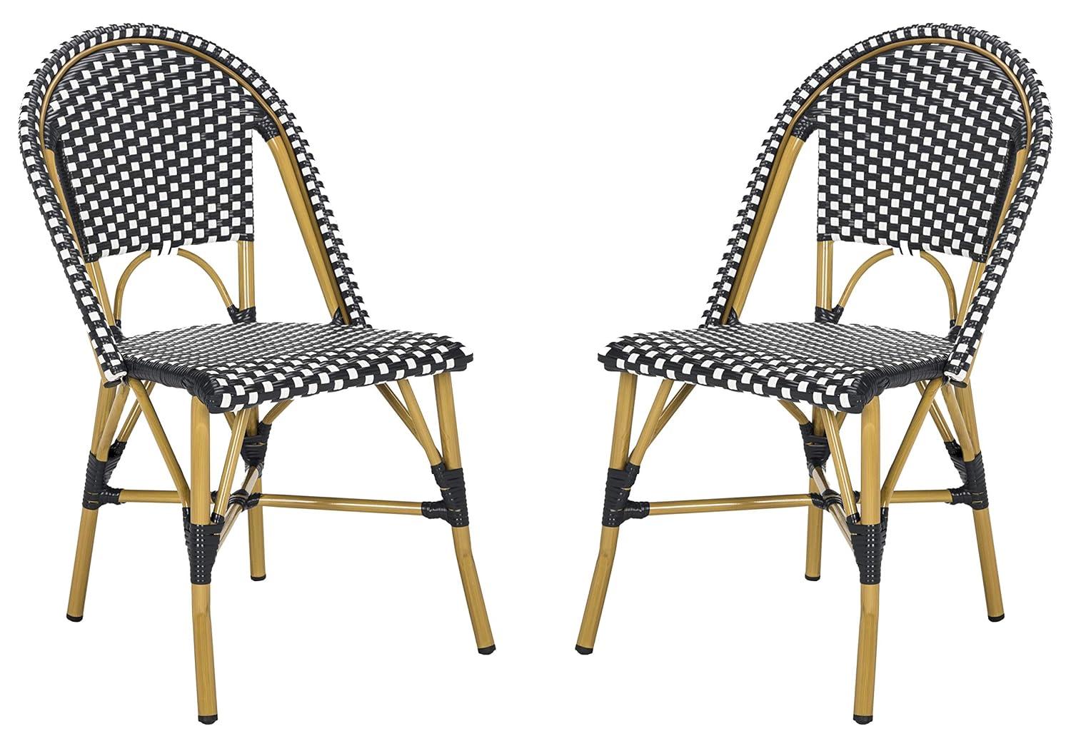 Salcha Side Chair (Set Of 2) - Indoor/Outdoor - FOX5210 - Black/White - Safavieh