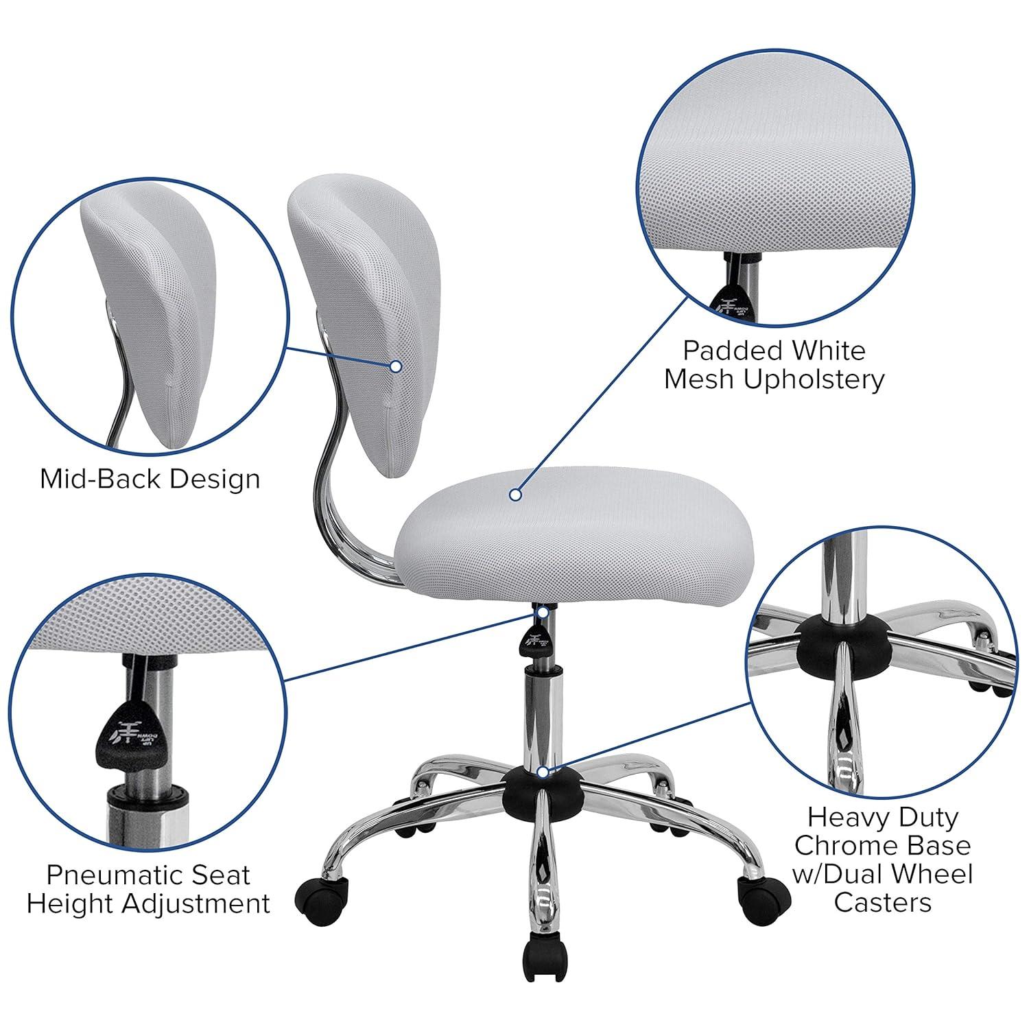 Flash Furniture Beverly Mid-Back Swivel Mesh Office Chair with Padded Seat by Flash Furniture | Wayfair