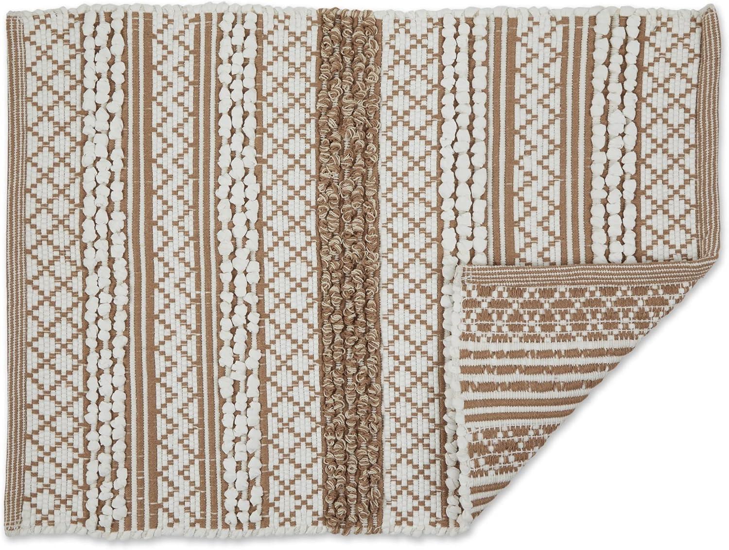 DII Stone and White Hand-Loomed Cotton Paper Chindi Rug 2x3