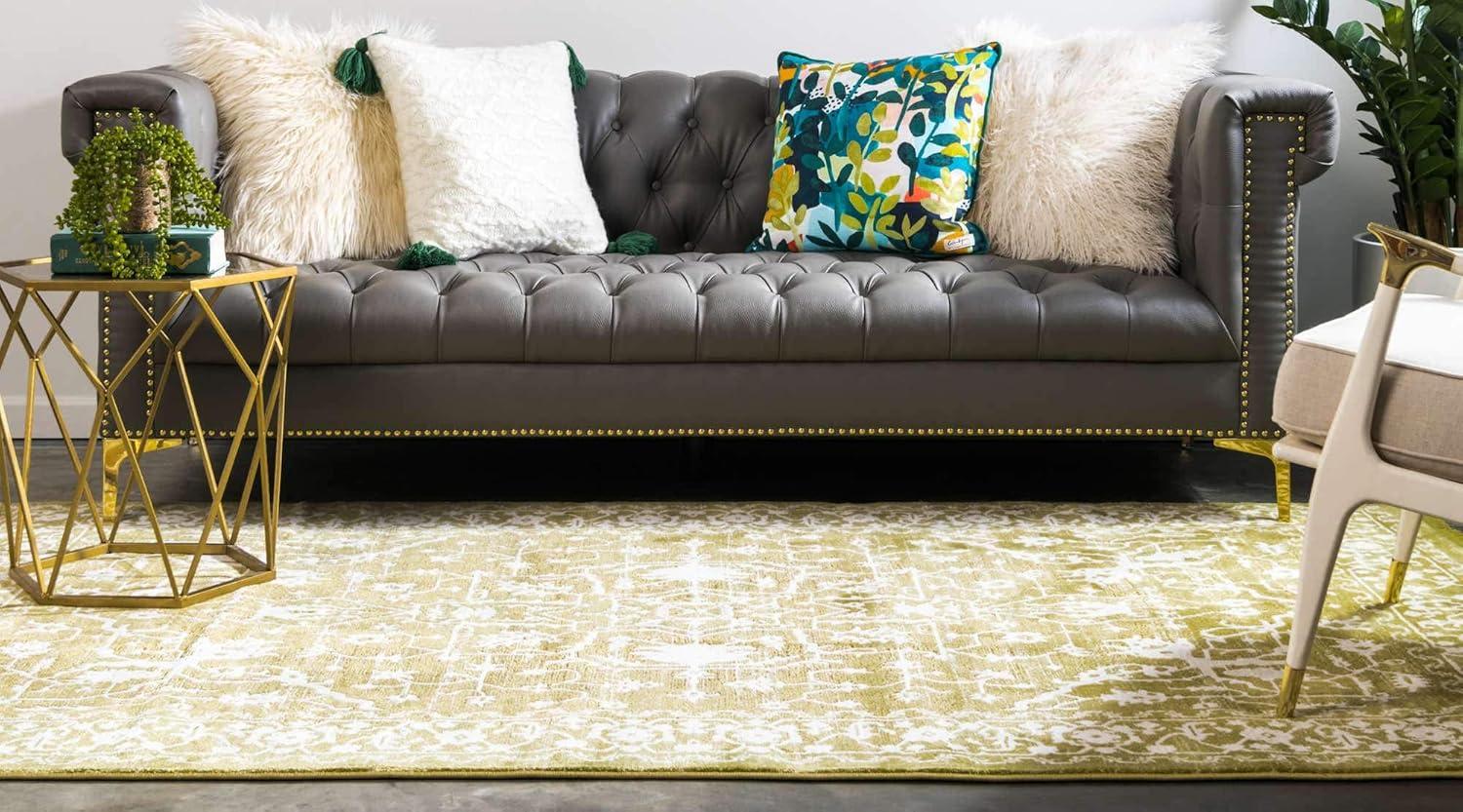 Unique Loom New Classical Collection Area Rug - Olympia (4' 1" x 6' 1" Rectangle Light Green/Ivory)