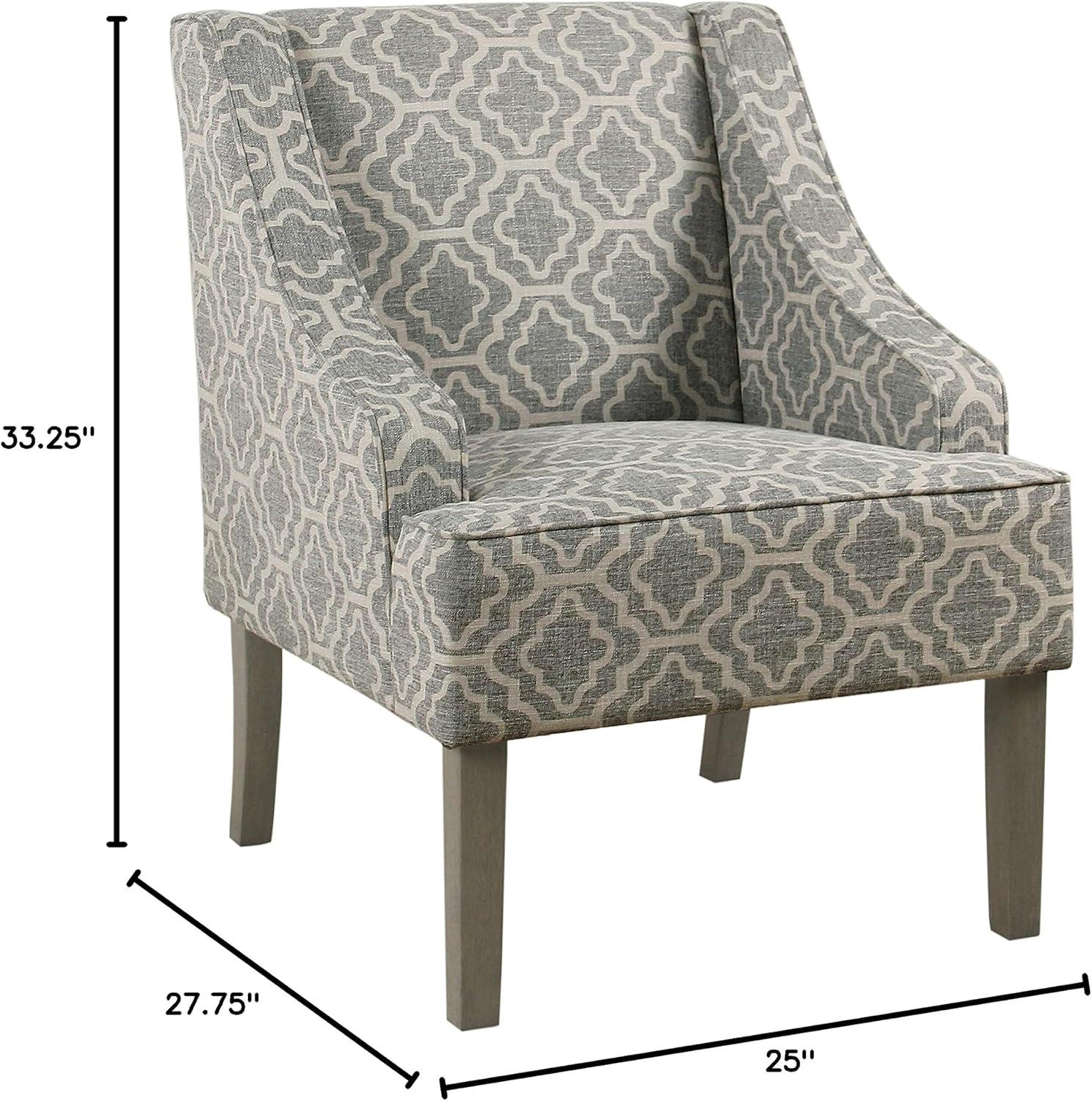 Classic Swoop Accent Armchair Brindle Gray- HomePop