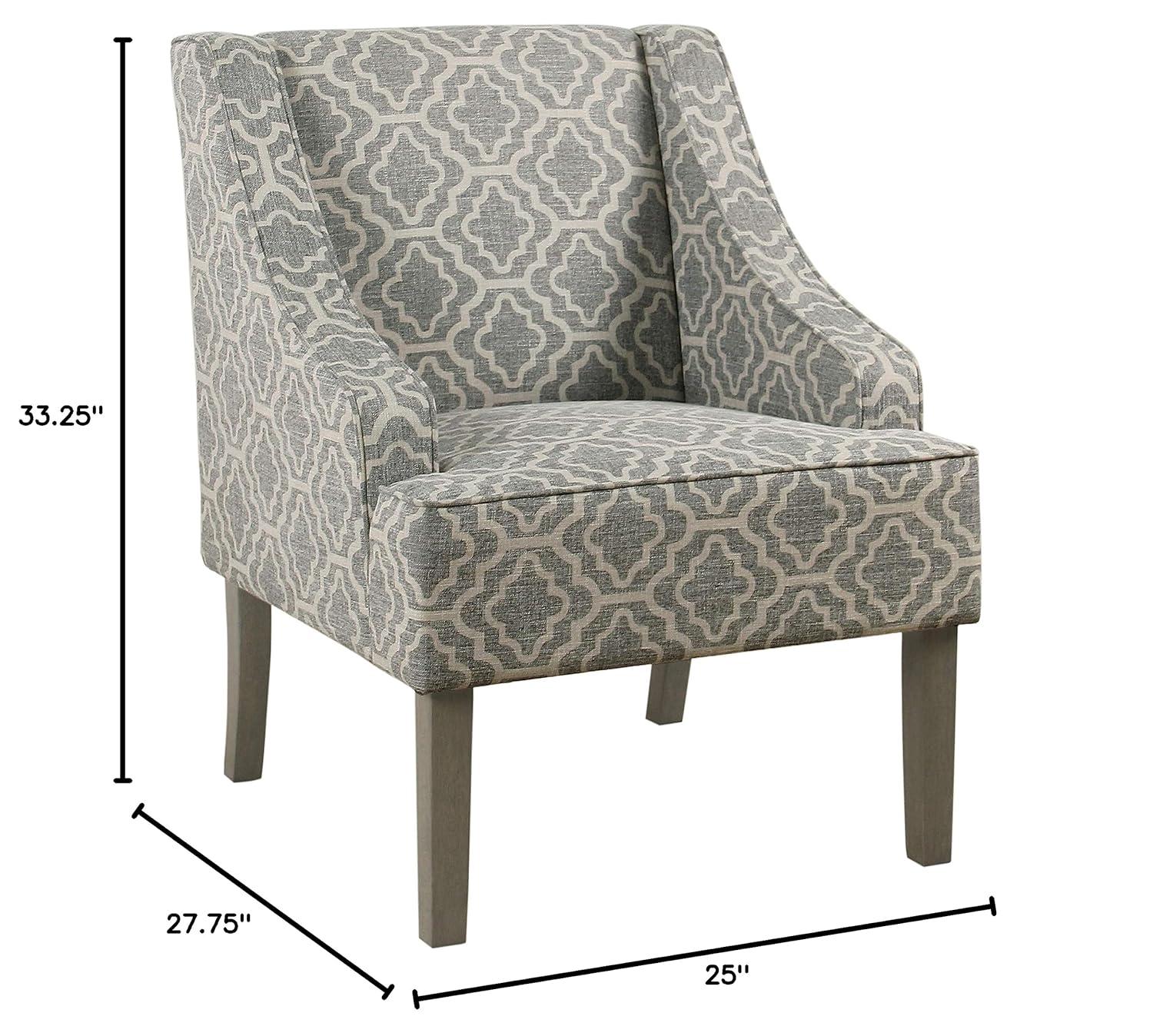 Classic Swoop Accent Armchair Brindle Gray- HomePop