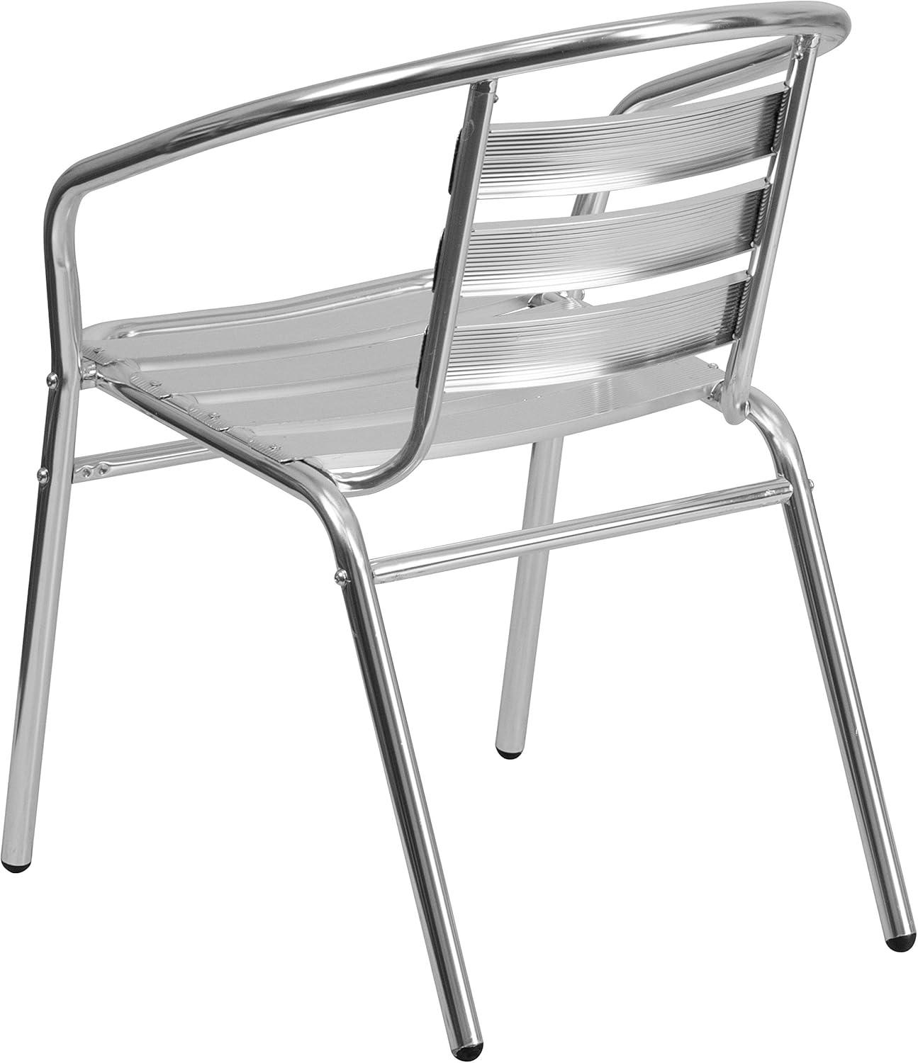 Aluminum Commercial Indoor-Outdoor Restaurant Stack Chair with Triple Slat Back