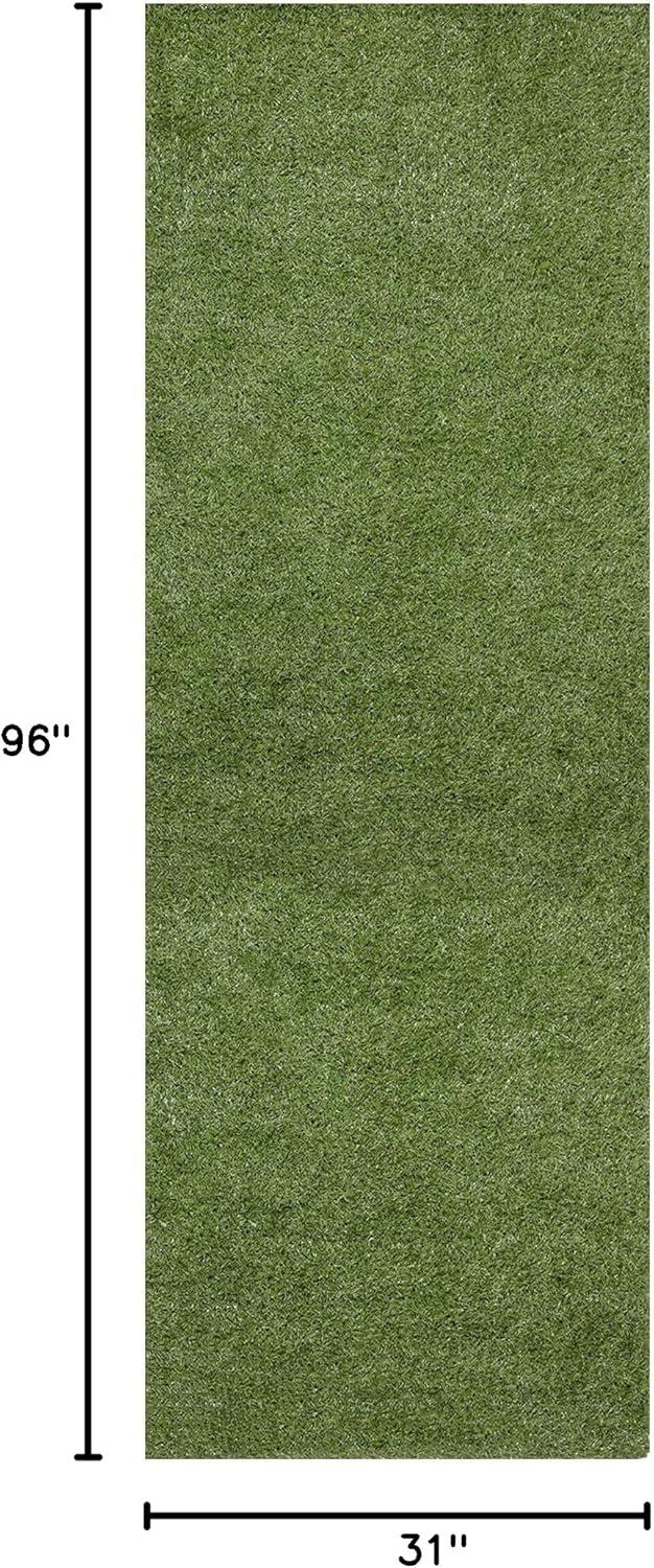 Ottomanson Grass Waterproof Indoor/Outdoor Realistic Feel Artificial Grass Turf Rugs and Rolls Customized Size For Balcony, Patios