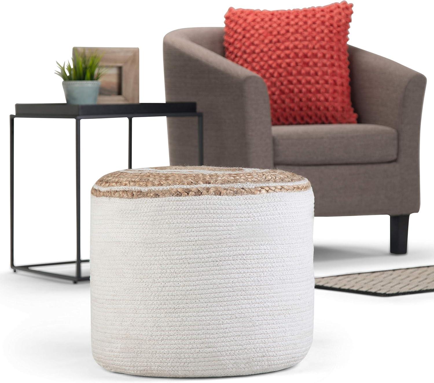 Simpli Home Serena Upholstered Pouf
