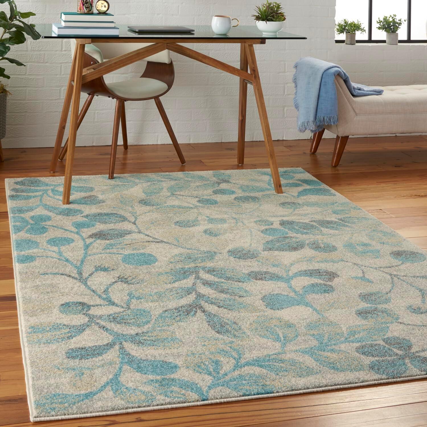 Nourison Tranquil Botanical Vine and Bloom Indoor Area Rug