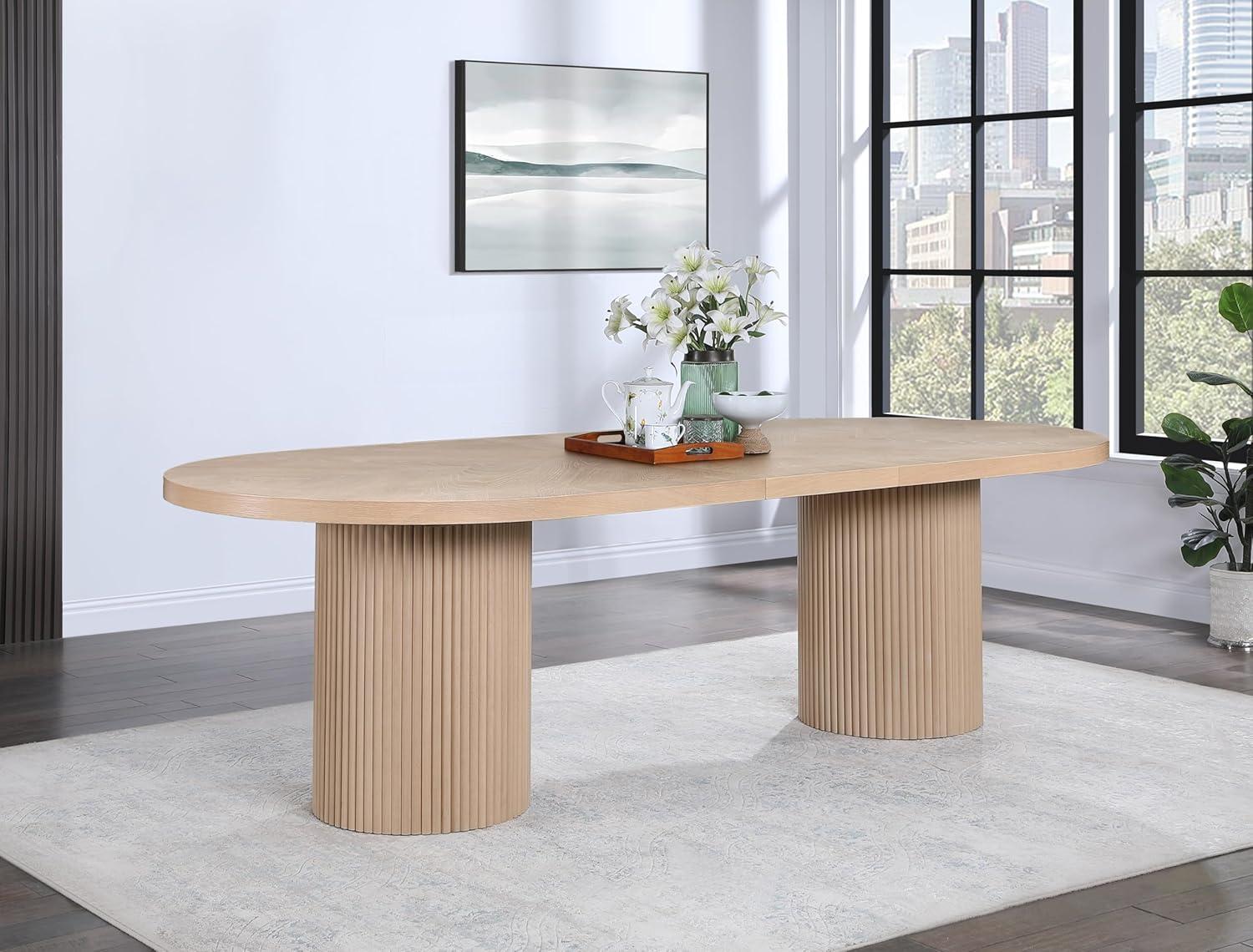 Ivona Natural Oak Extendable Oval Dining Table