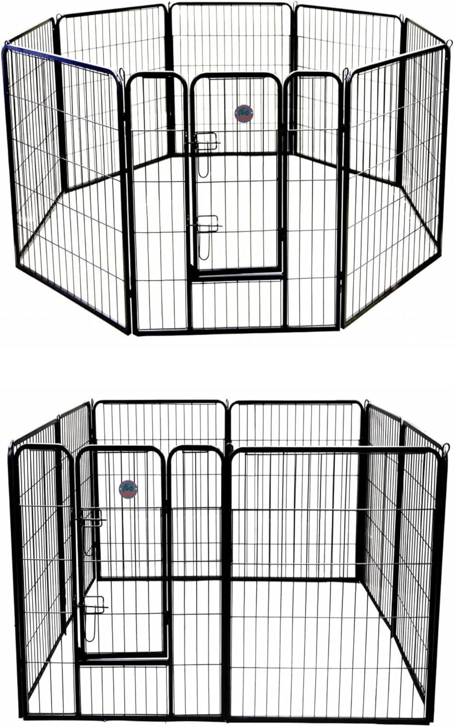 Heavy Duty Black Metal Pet Exercise Pen with 8 Panels