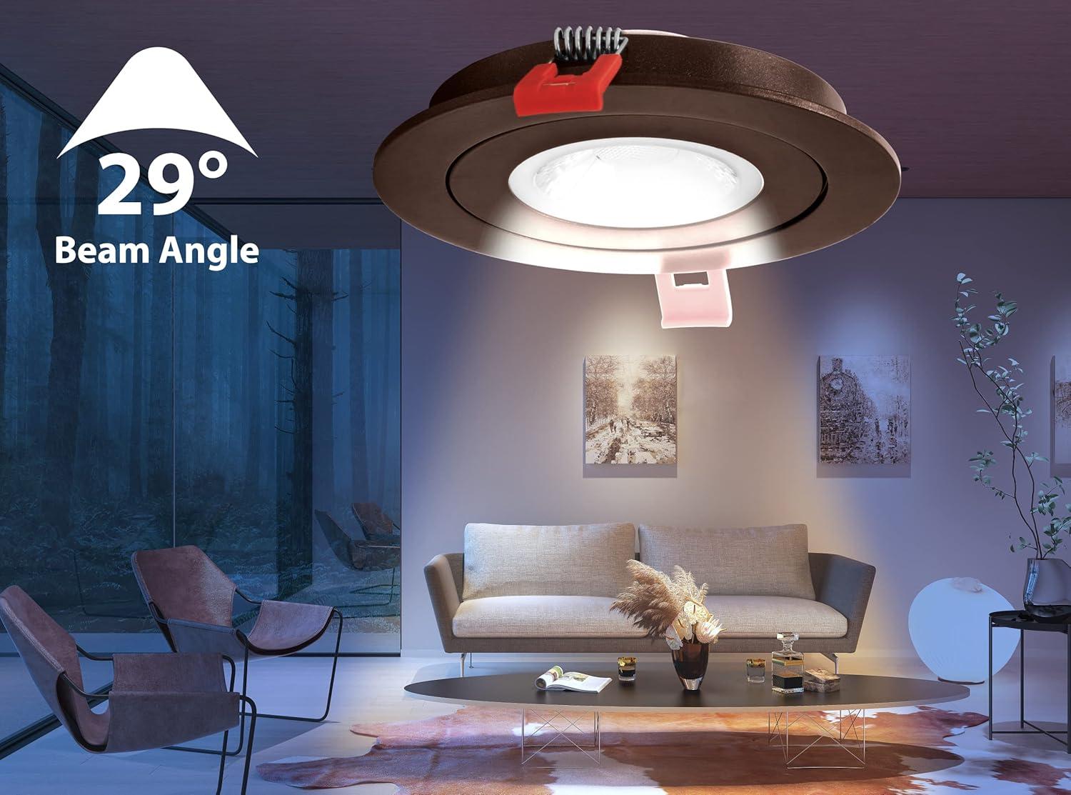 DGF43 4'' Selectable Color Temperature Dimmable Air-Tight IC Rated LED Canless Recessed Lighting Kit