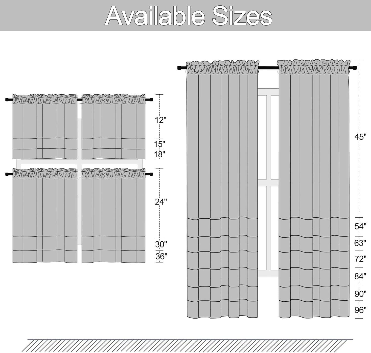 DONREN 2 Panels Gold Yellow Curtain Valances for Living Room - Blackout Rod Pocket Valances for Small Window (42 Width by 15 Inch Length)