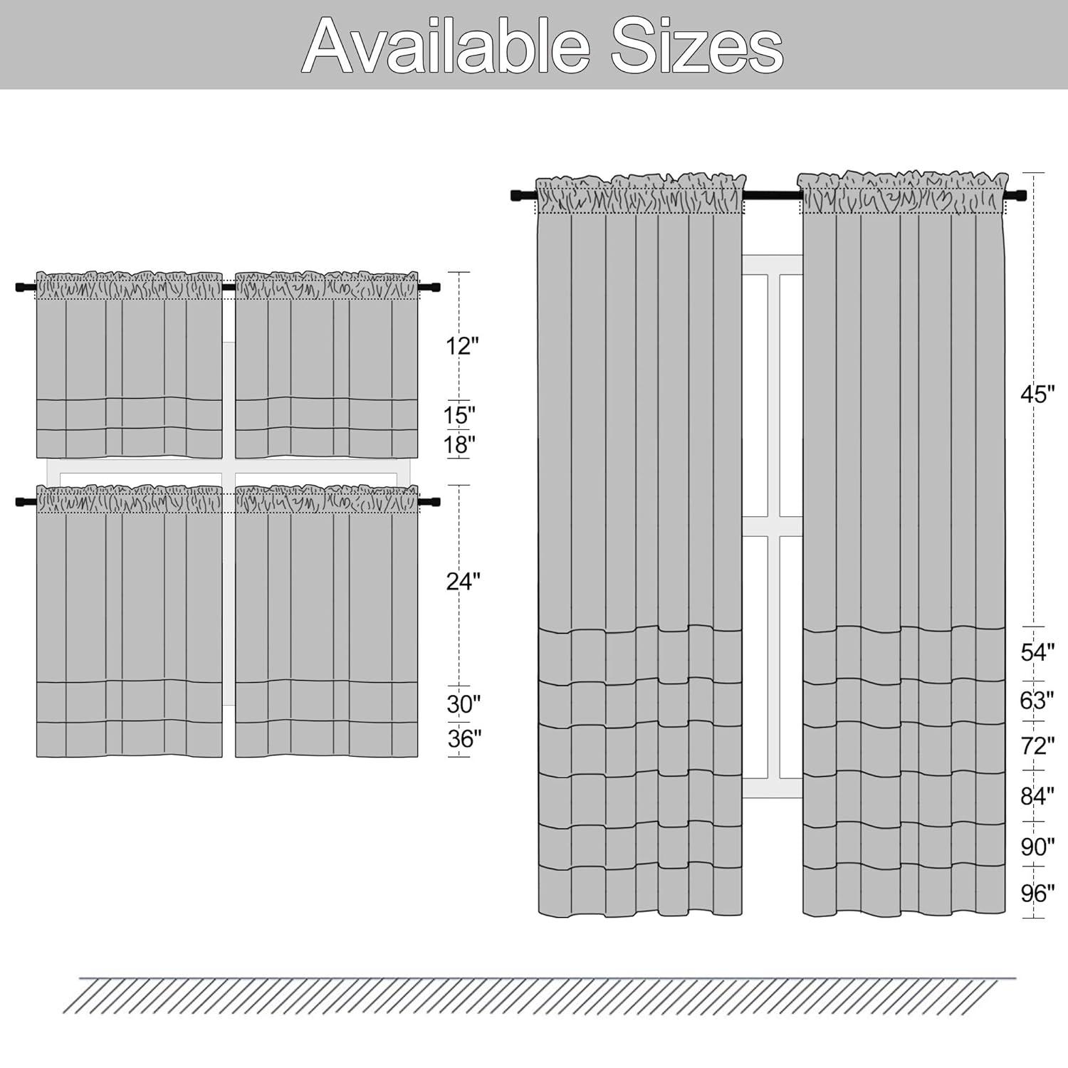 DONREN 2 Panels Gold Yellow Curtain Valances for Living Room - Blackout Rod Pocket Valances for Small Window (42 Width by 15 Inch Length)