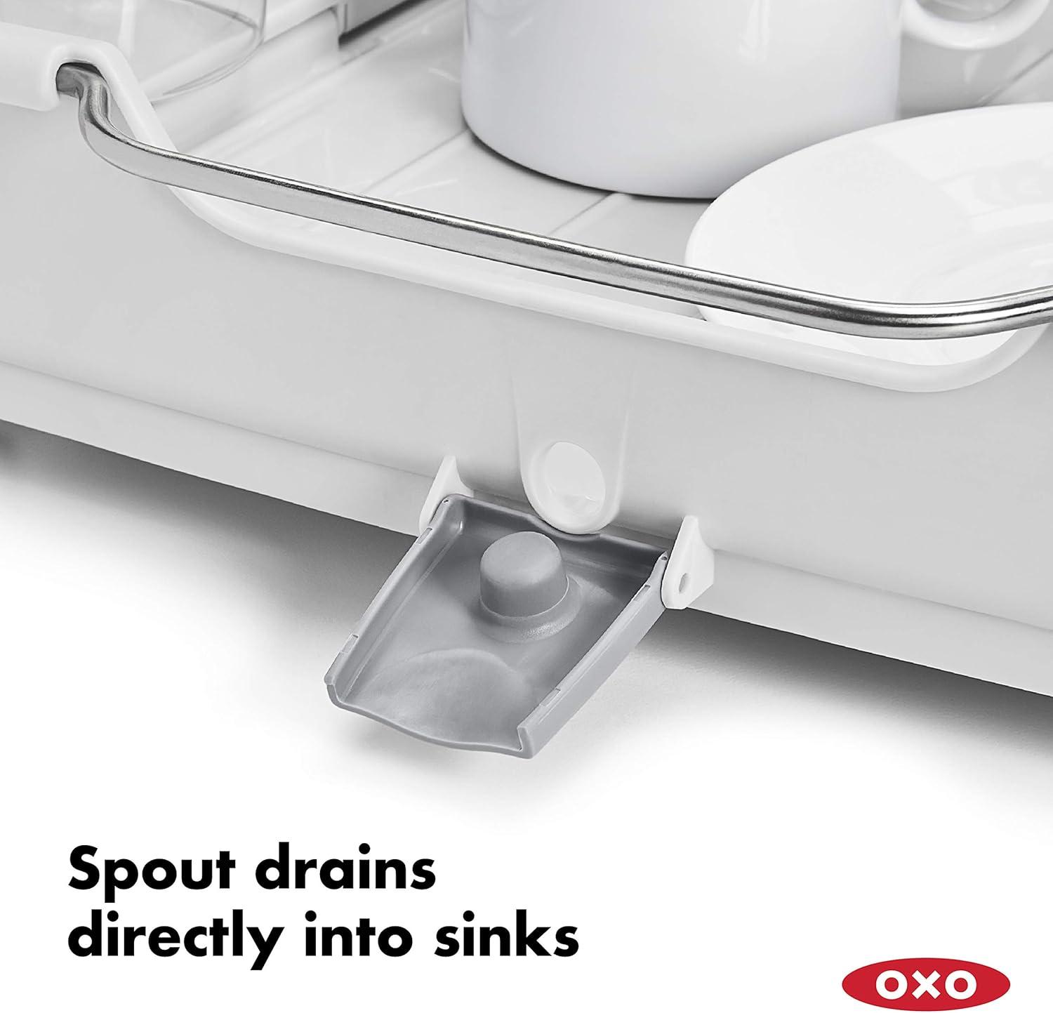 Stainless Steel Foldable Dish Rack with Utensil Cup