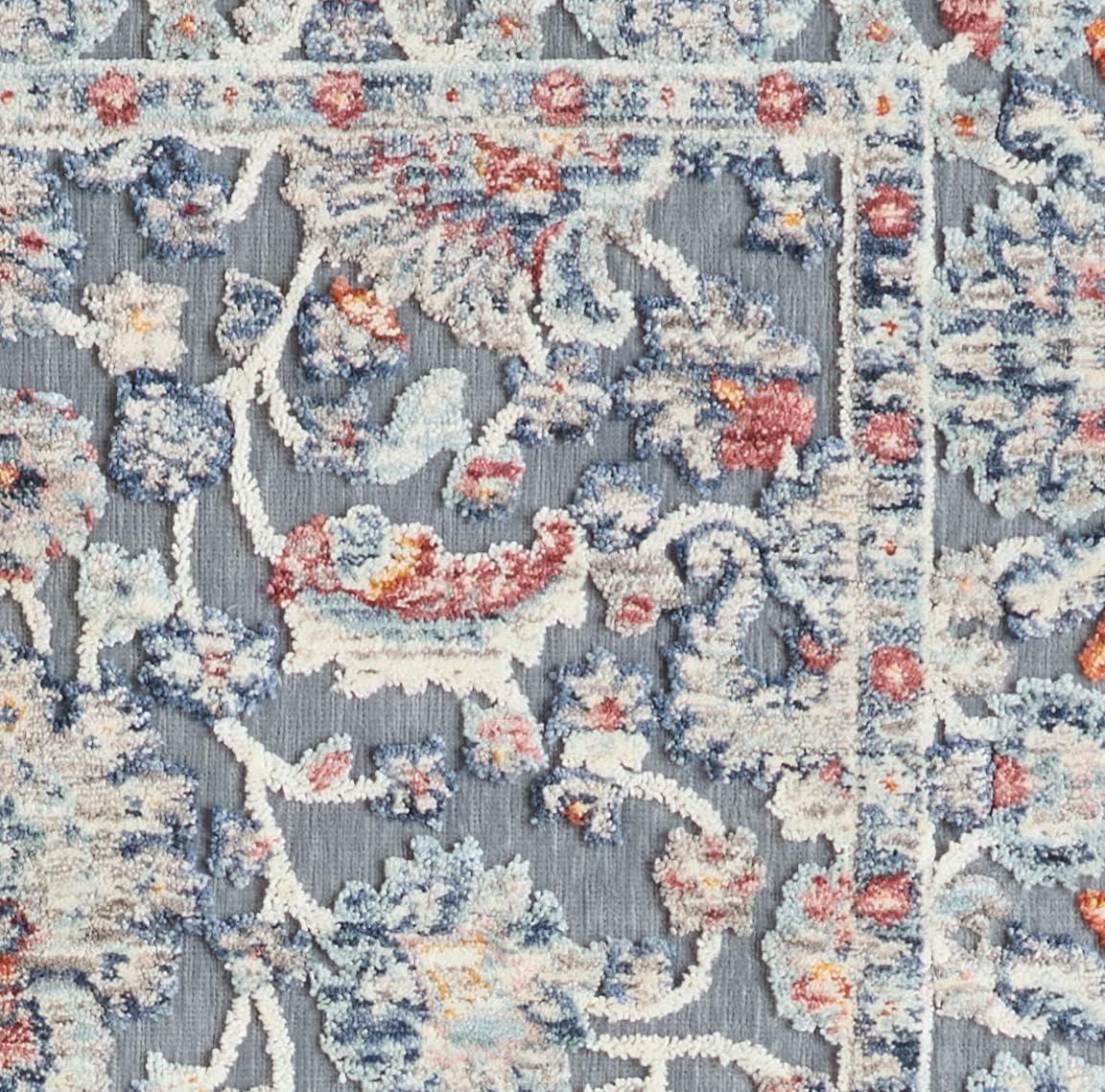 Laura Ashley Turkish Mystic Chenille Medallion Area Rug_Navy/Navy