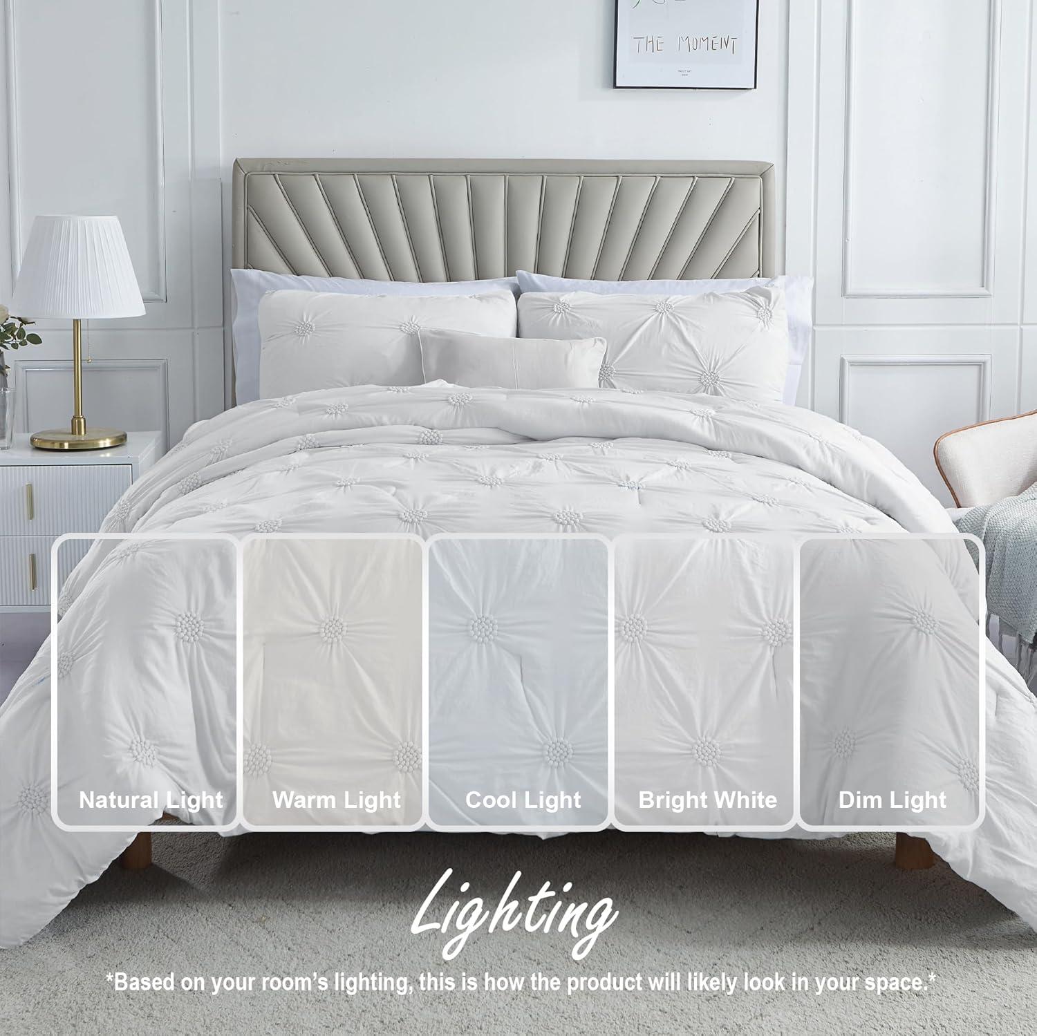 Supreme Microfiber Floral Pintuck Microfiber 3-Piece Comforter Set