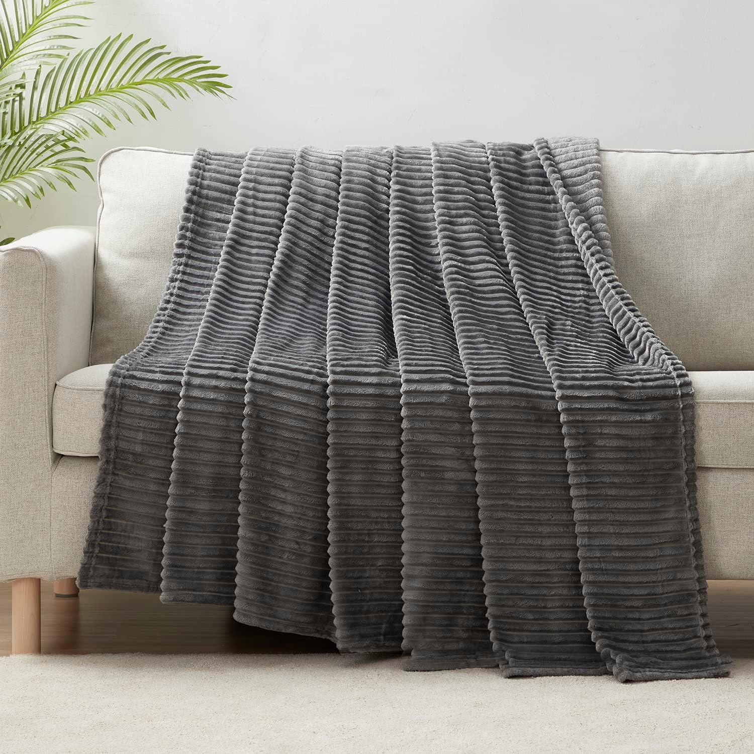 Nestl Nestl Cut Plush Cozy Throw Blanket - Fuzzy Warm Fleece Bed Blankets - Throws for Sofa, Bed, and Couch