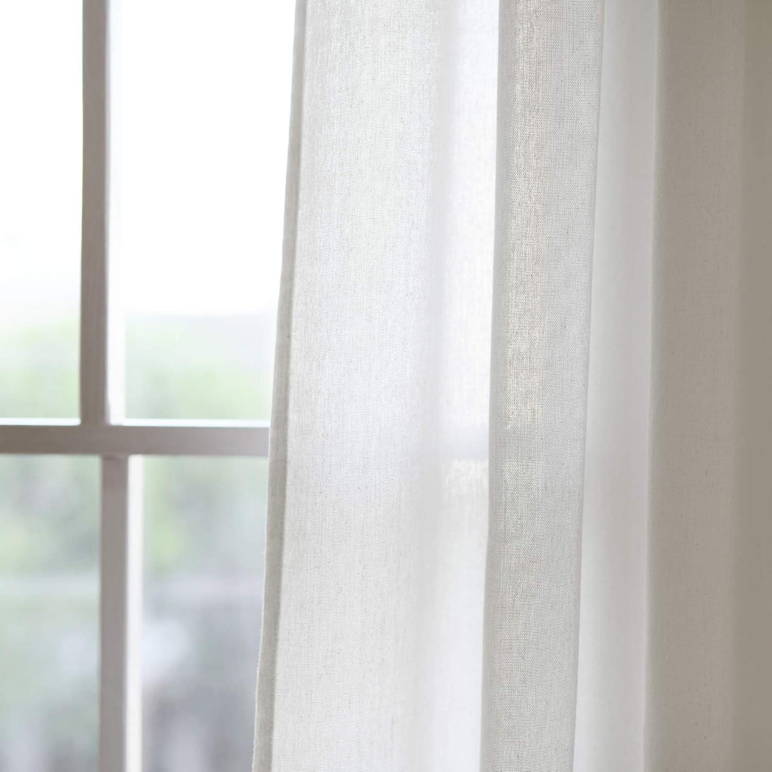 Lush Decor Linen Sheer Curtain Pair (Set of 2)