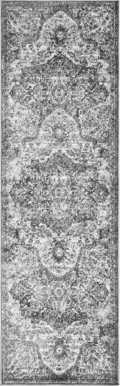 nuLOOM Maryanne Medallion Runner Rug, 2' 6" x 6', Gray