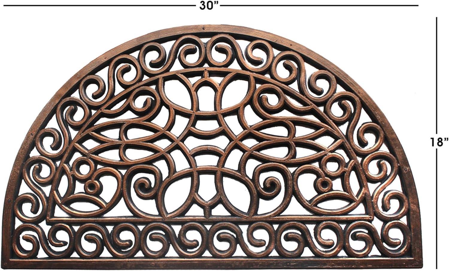 Bronze Half-Round Trellis Rubber Outdoor Doormat