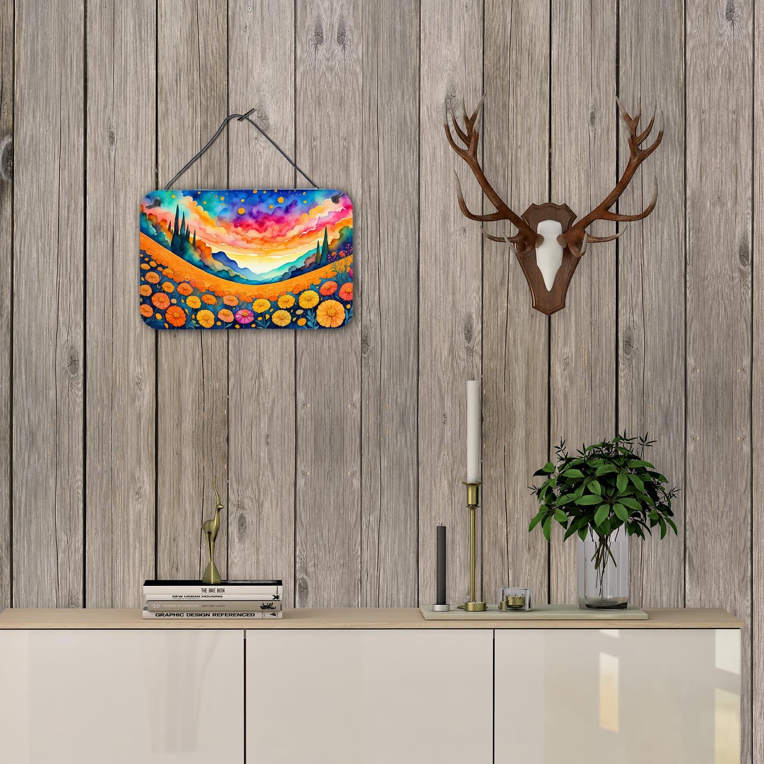 Marigolds in Color Wall or Door Hanging Prints 8 in x 12 in