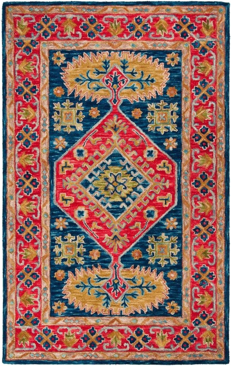 Aspen APN523 Hand Tufted Accent Rug - Red/Blue - 2'x3' - Safavieh.