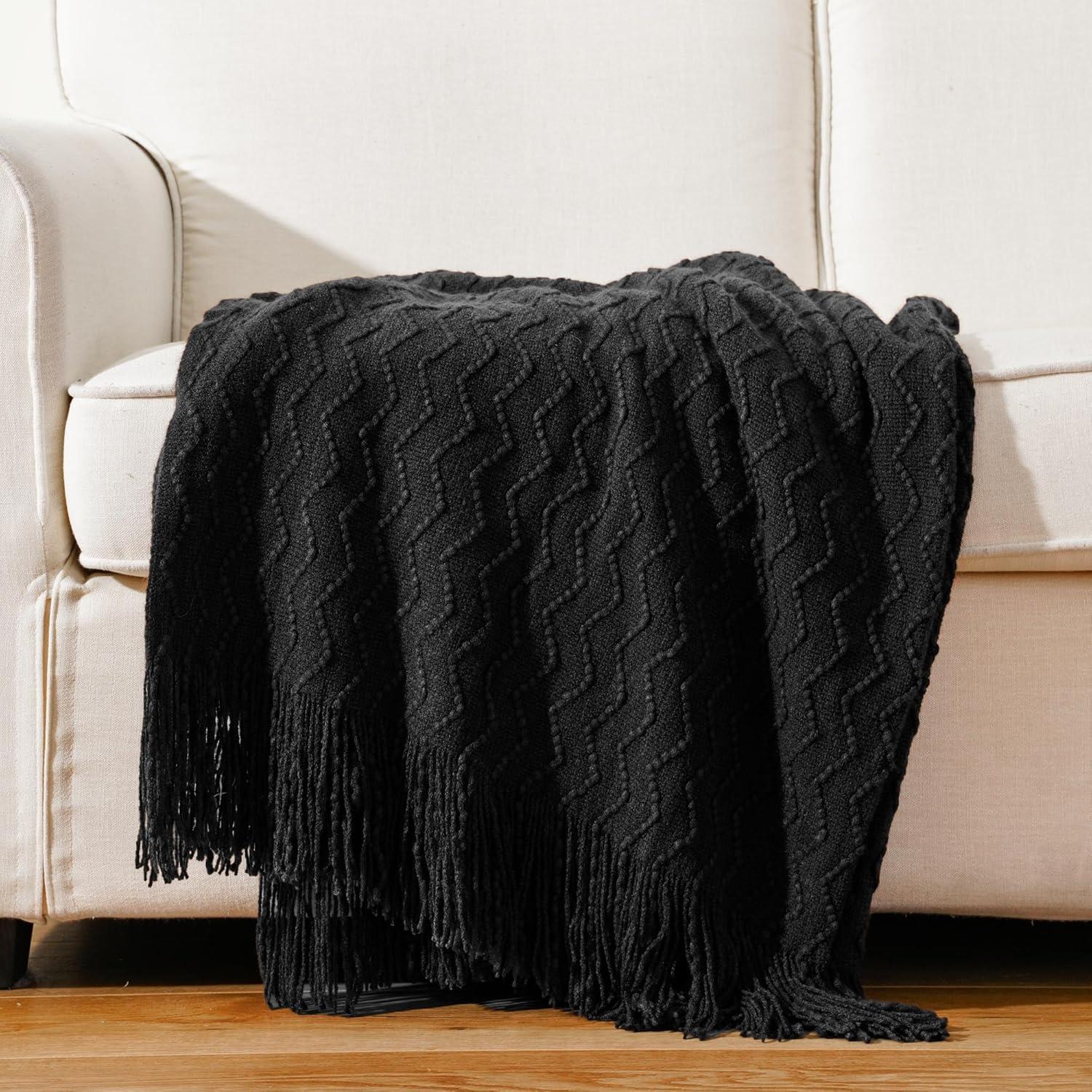 Battilo Home Throw Blanket for Couch, Textured Soft Throw Blankets, Decorative Knitted Blanket for Home Living Room Decor, 50"x60" | Wayfair