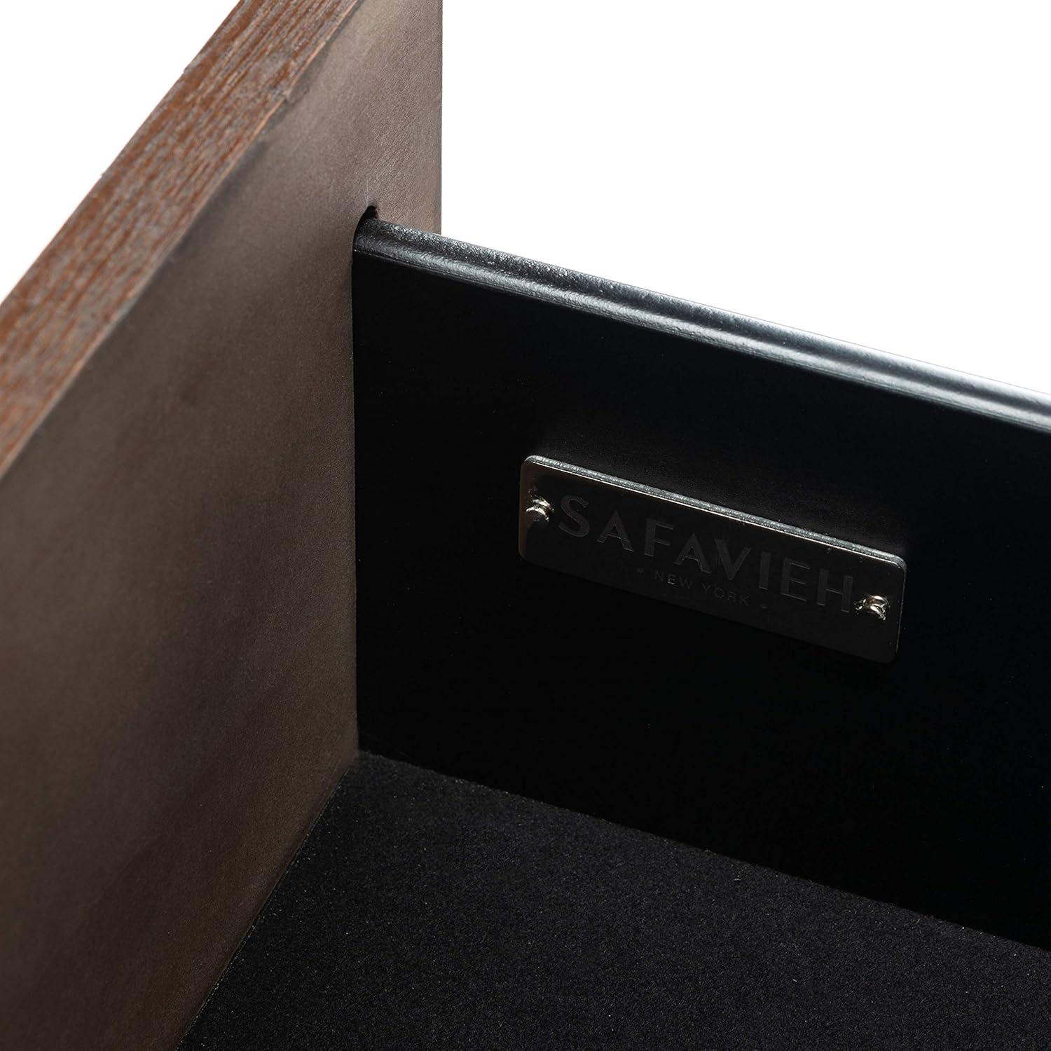 Fenno 2 Drawer Nightstand - NST6401 - Walnut/Brass - Safavieh