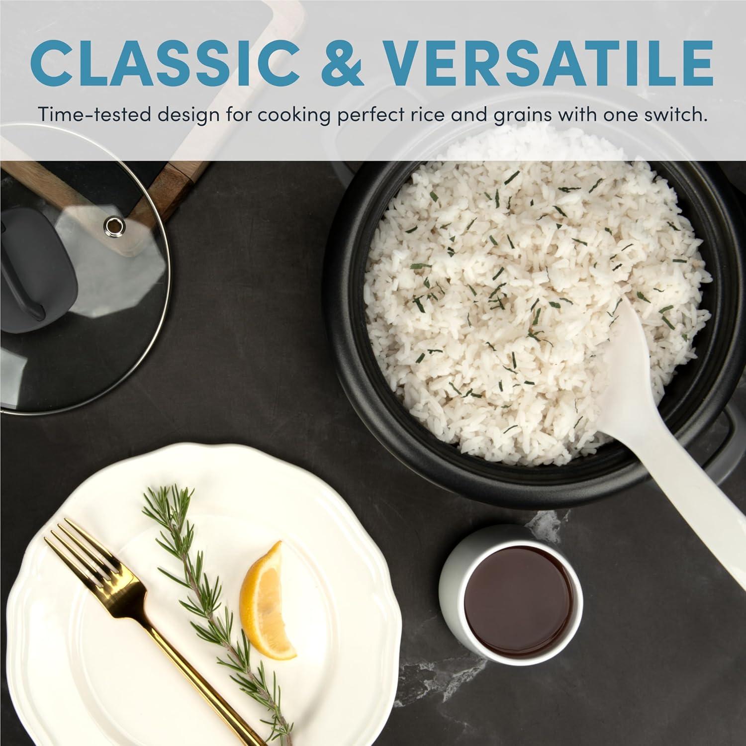 AROMA® 6-Cup (Cooked) / 1.5Qt. Rice & Grain Cooker, White, New, ARC-743G