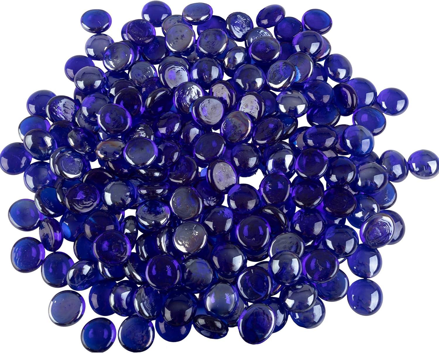 Cobalt Blue Tempered Glass Fire Pit Rocks, 10lb