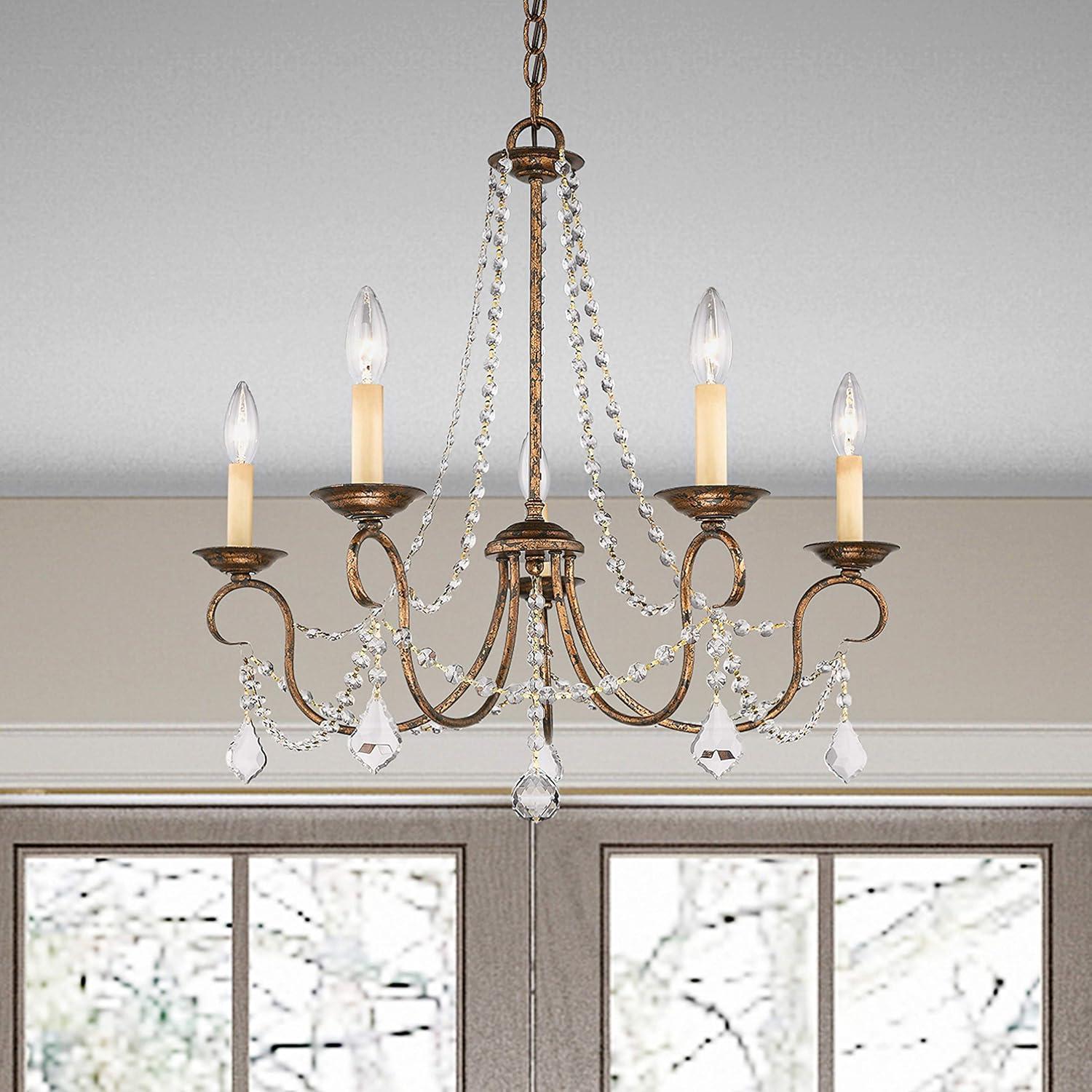 Livex Lighting Pennington 5 - Light Chandelier in  Hand Applied Venetian Golden Bronze