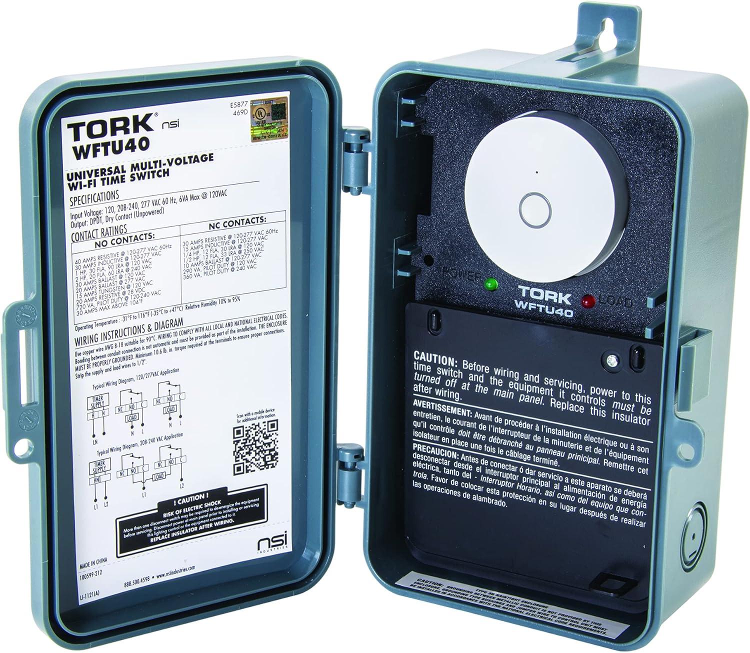 TORK WFTU40 Gray Indoor/Outdoor Wi-Fi Time Switch