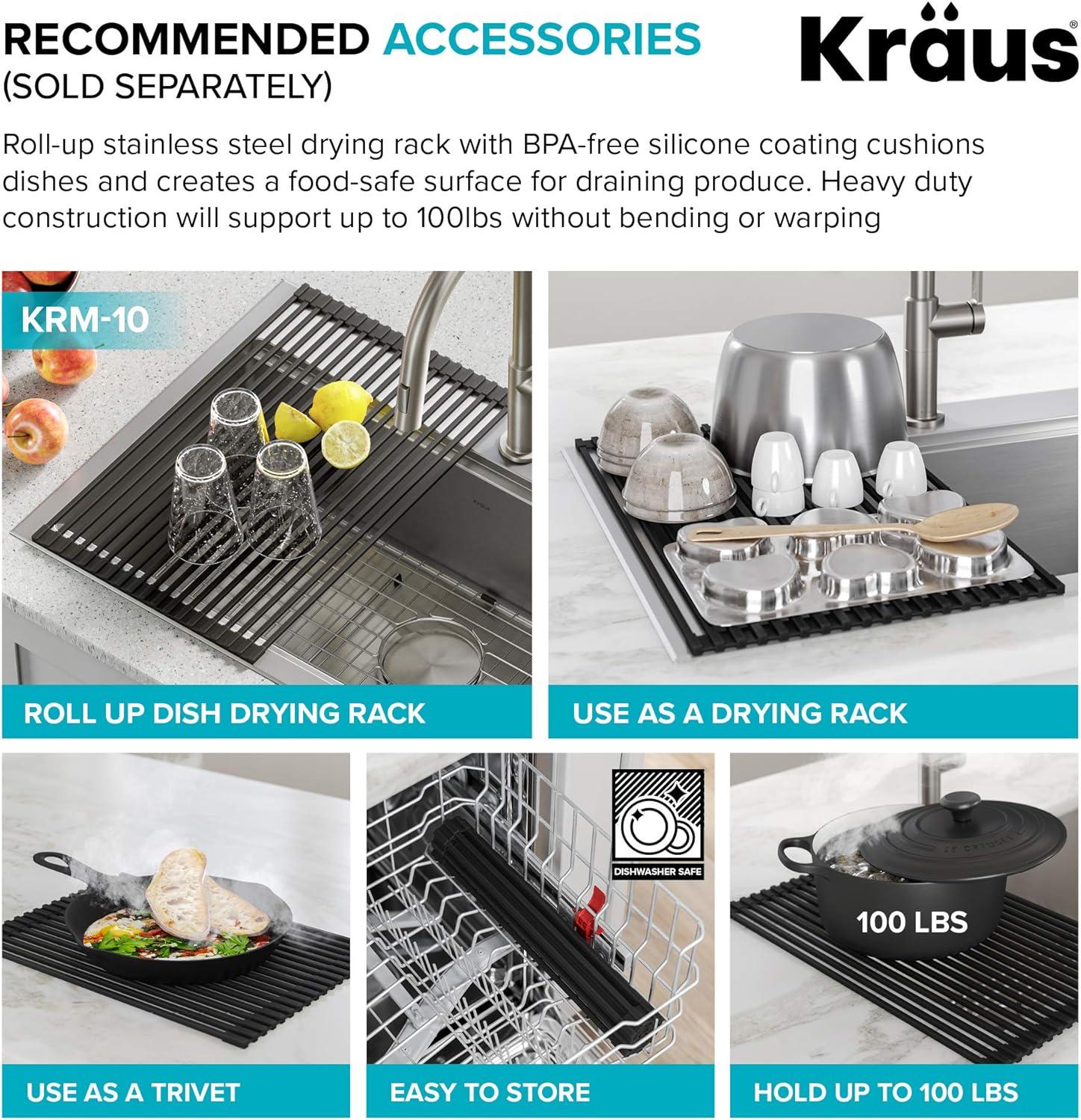 KRAUS Standart PRO Drop In 16 Gauge Bar Stainless Steel Kitchen Sink