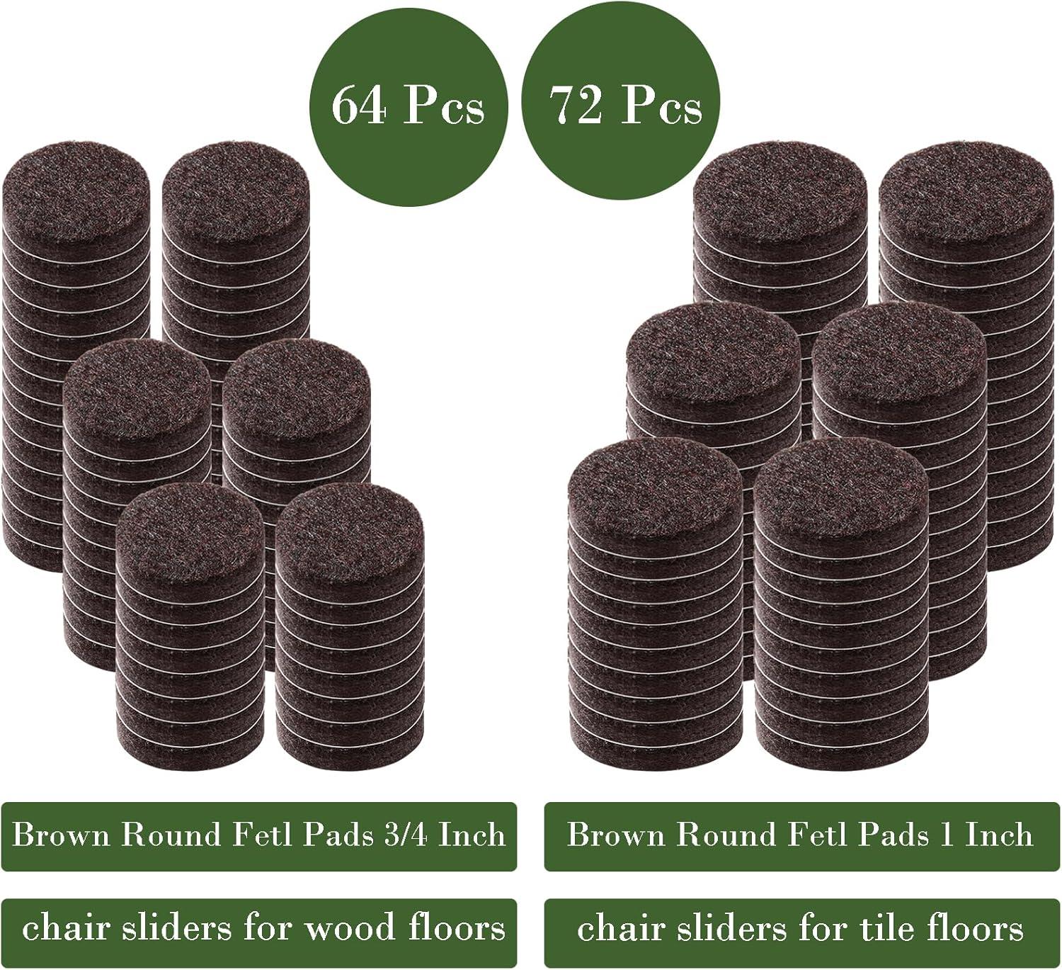 Fursafe&Q Felt Furniture Pads, Furniture Felt Pads for Hardwood Floors -Self Adhesive Chair Leg Floor Protectors, Protect from Nicks, Dents and Scratches, Chair Feet Protectors 136 Pcs Chair Feet