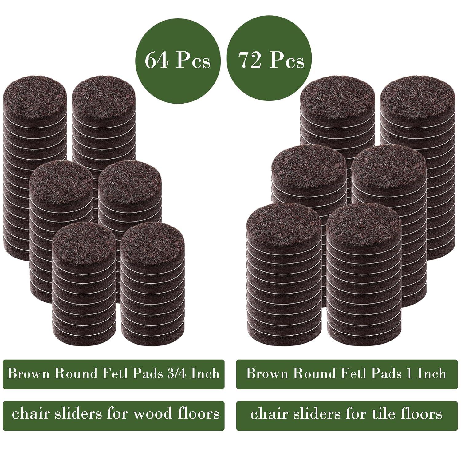 Fursafe&Q Felt Furniture Pads, Furniture Felt Pads for Hardwood Floors -Self Adhesive Chair Leg Floor Protectors, Protect from Nicks, Dents and Scratches, Chair Feet Protectors 136 Pcs Chair Feet