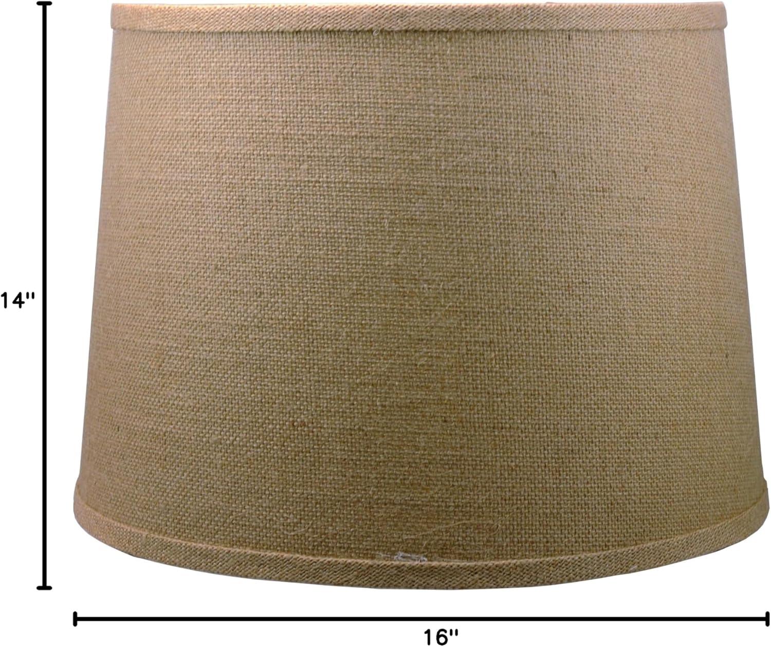 Urbanest French Drum Burlap Lampshade, Natural, 14"x16"x11"